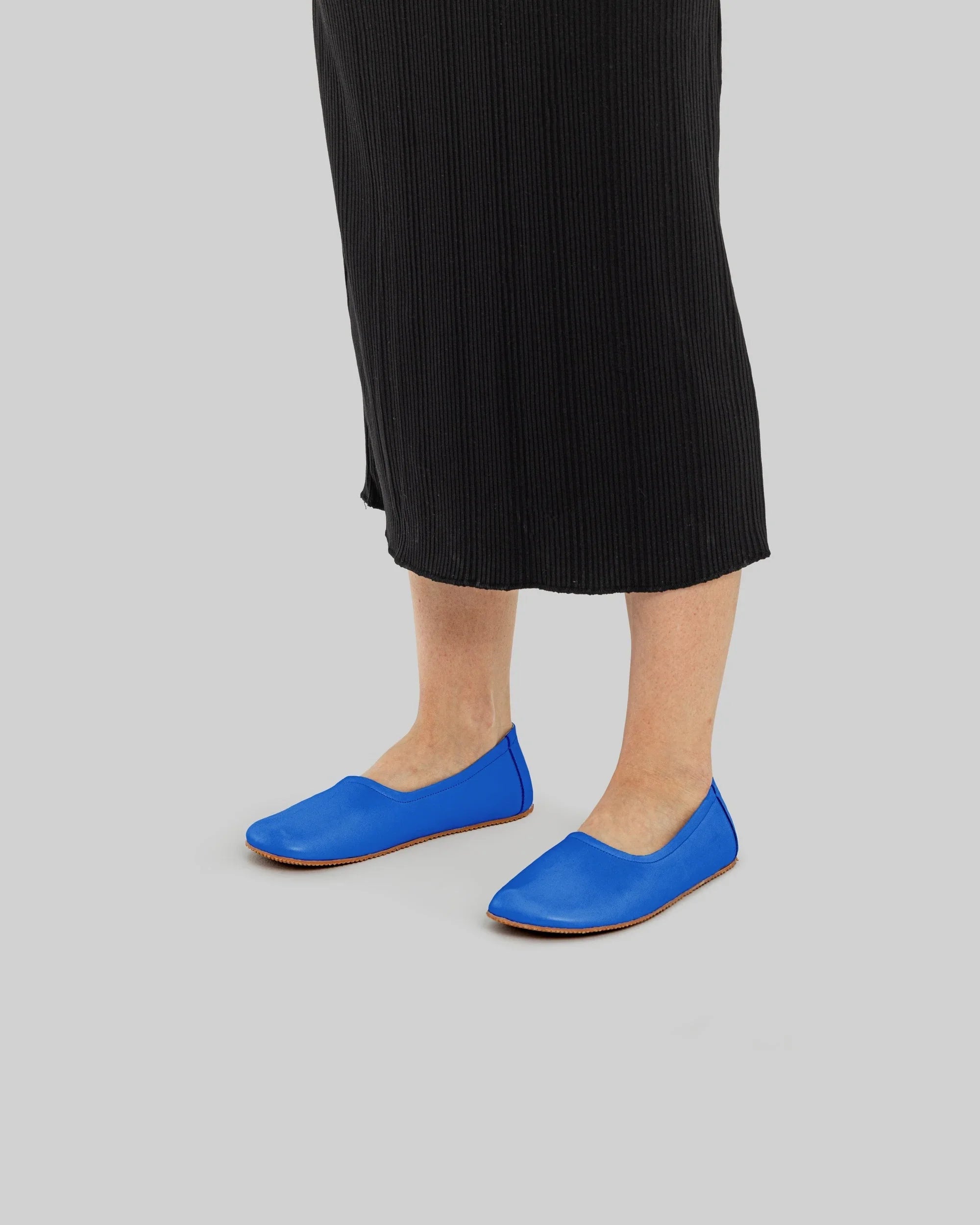 Detail Blue Ballet Flats - Handcrafted Calf Leather Turkey | Bespoky