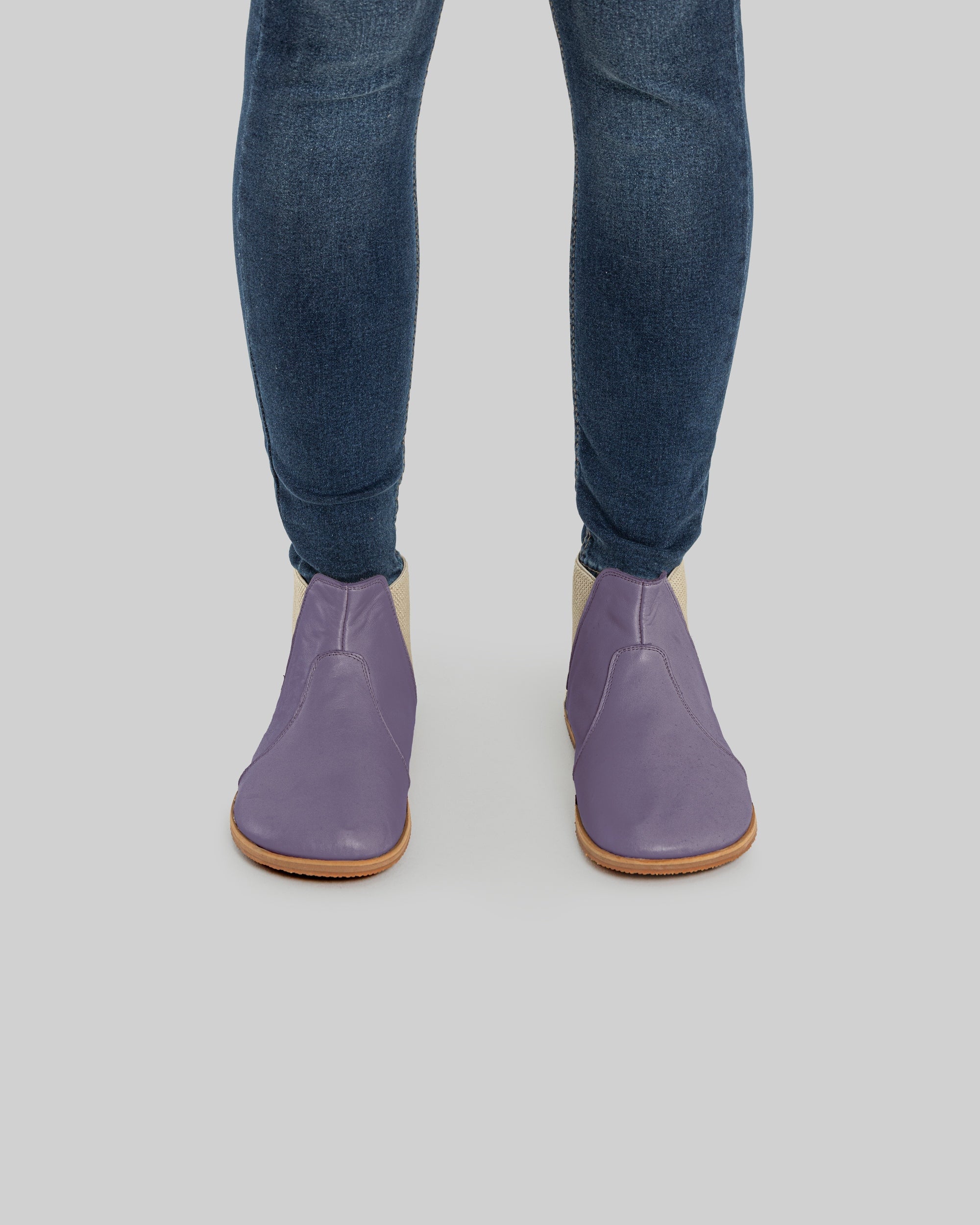 Detail Purple Chelsea Boots - Handcrafted Calf Leather Turkey | Bespoky