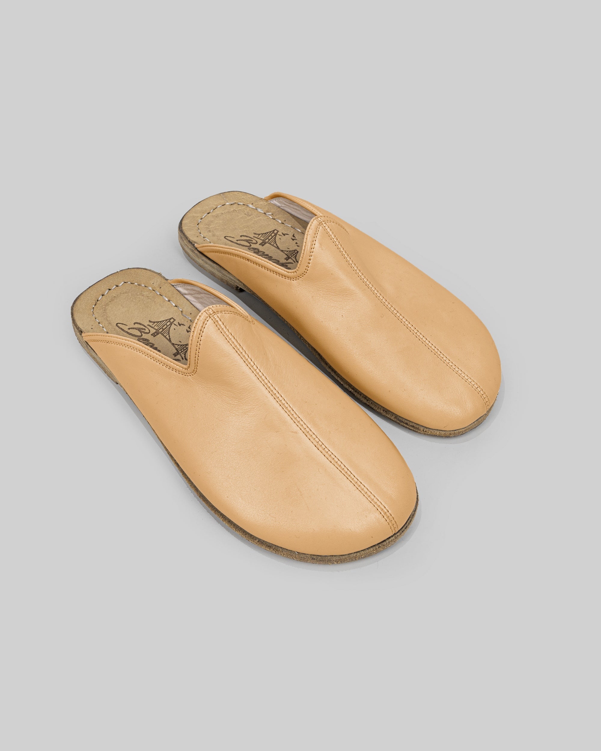 Women's Melon Yellow Slippers - Handcrafted Calf Leather Wide Toe Box | Bespoky