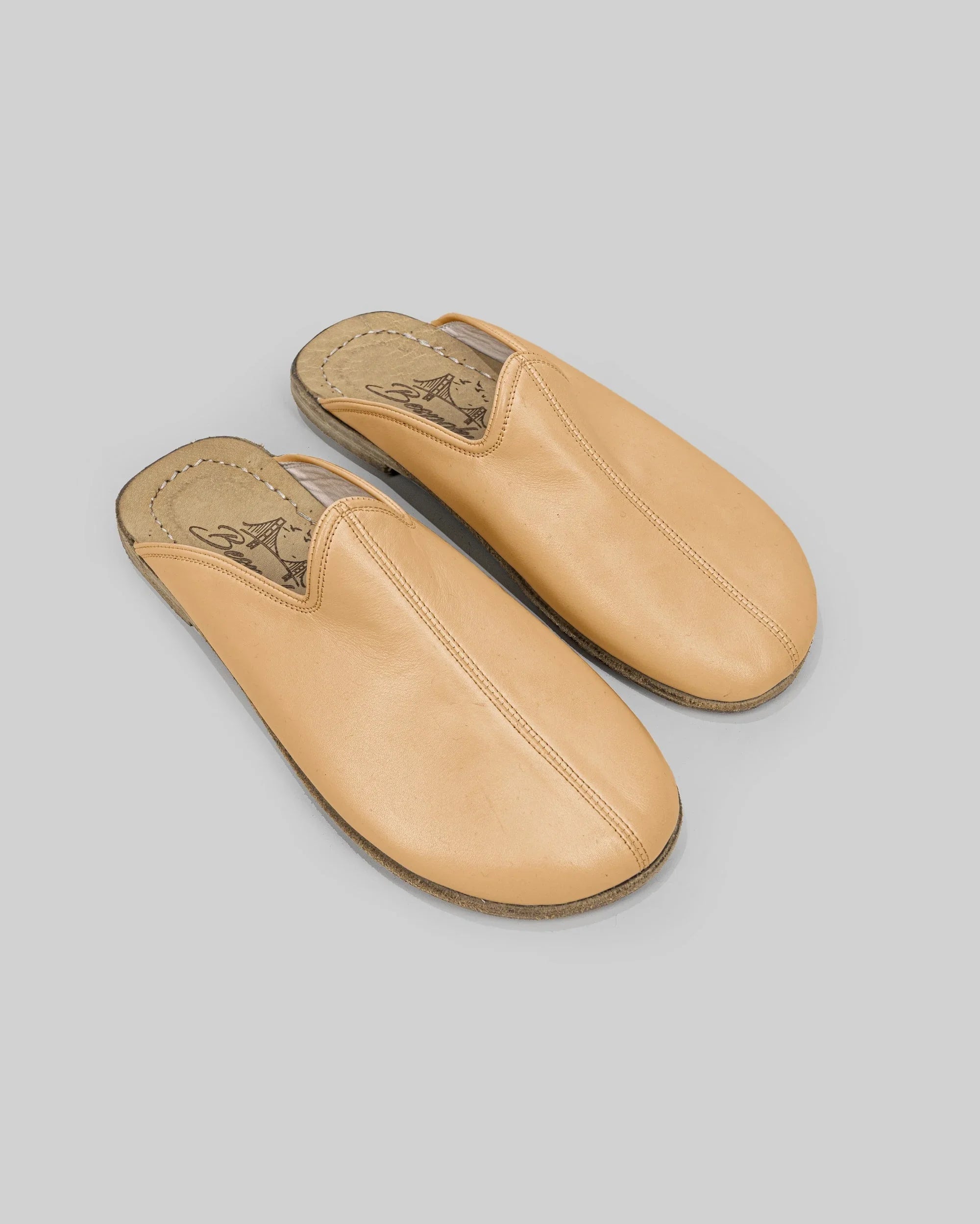 Men's Melon Yellow Slippers - Handcrafted Calf Leather Wide Toe Box | Bespoky