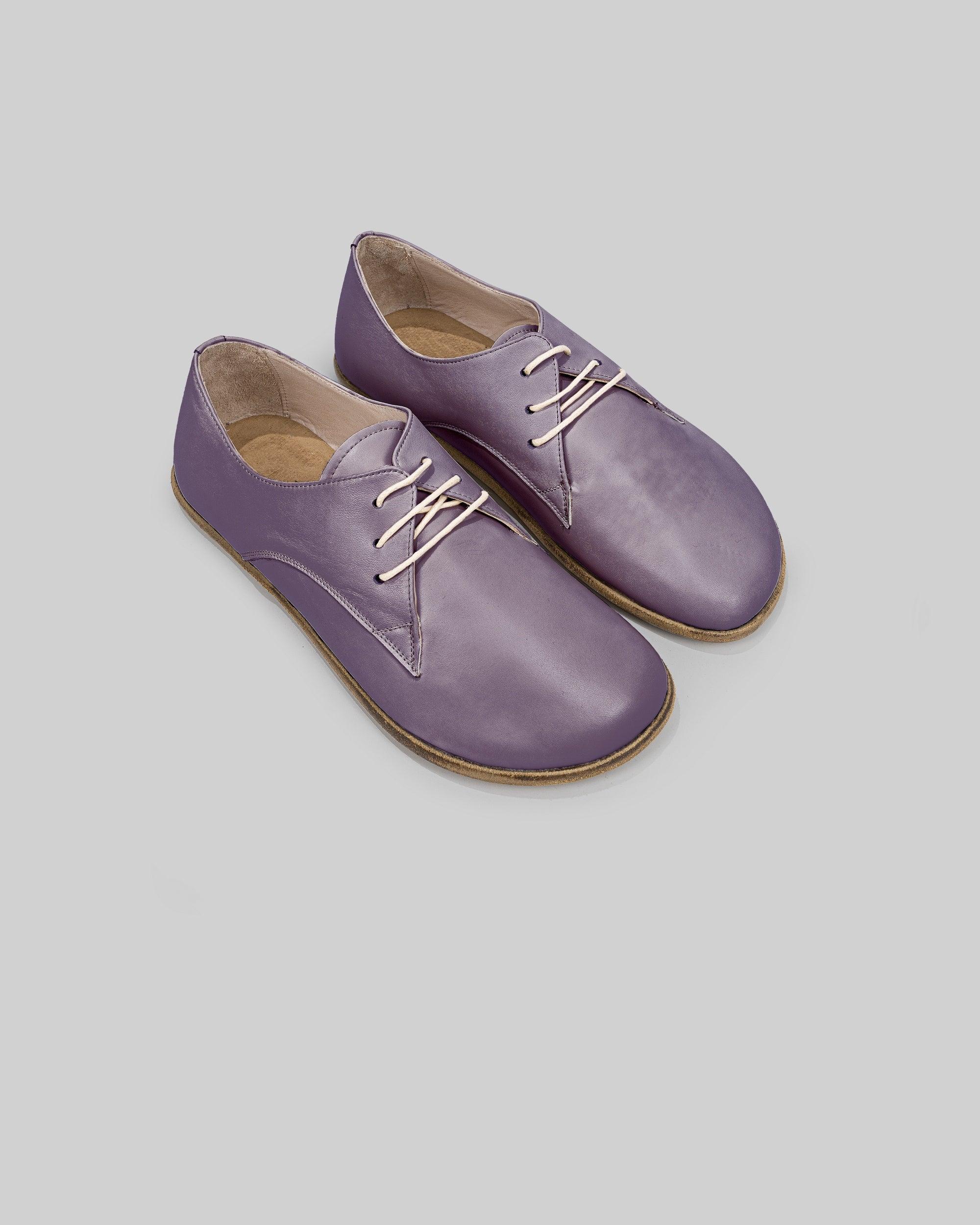 Men's Purple Oxford Shoes - Handcrafted Calf Leather Wide Toe Box | Bespoky