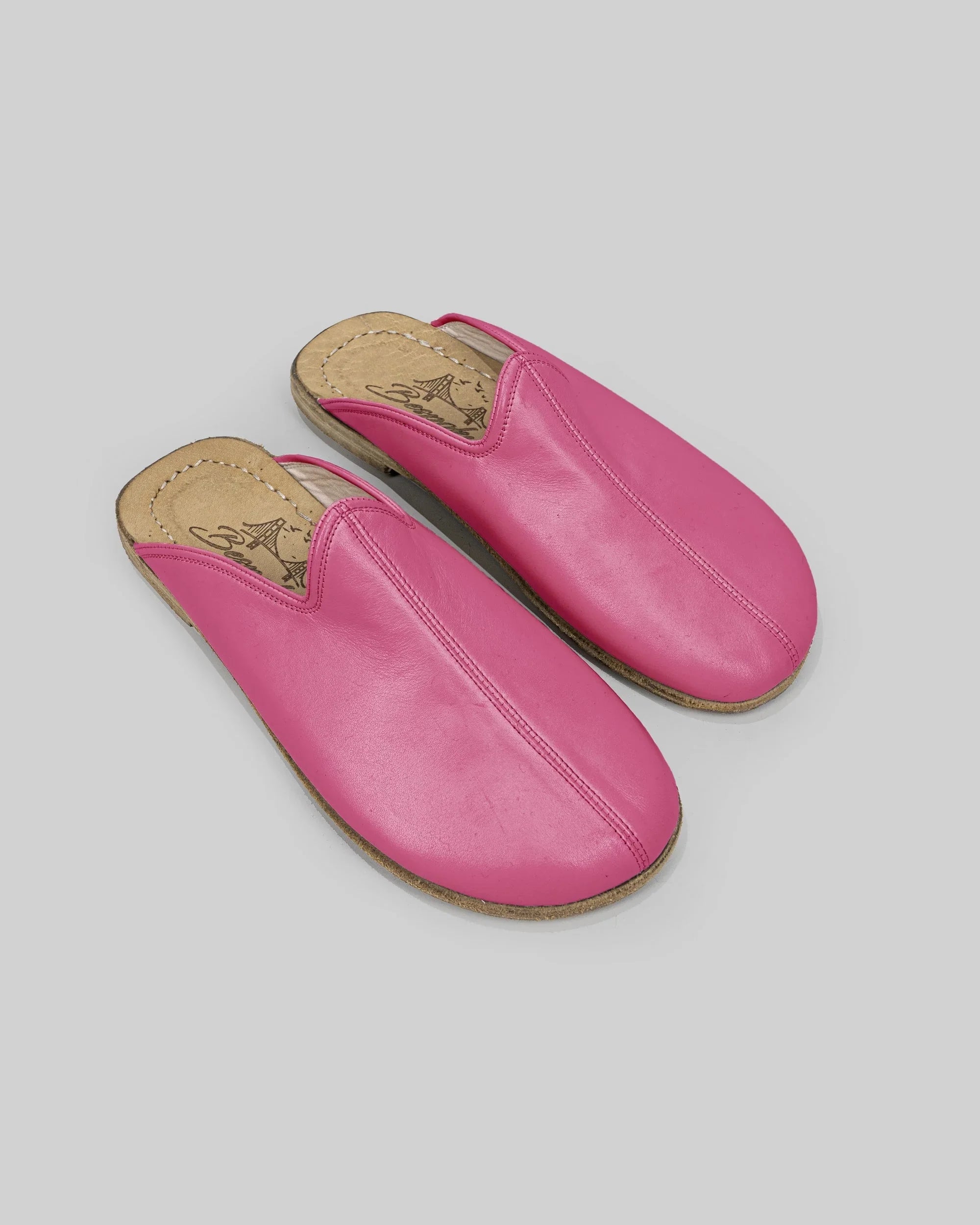 Men's Fuchsia Slippers - Handcrafted Calf Leather Wide Toe Box | Bespoky