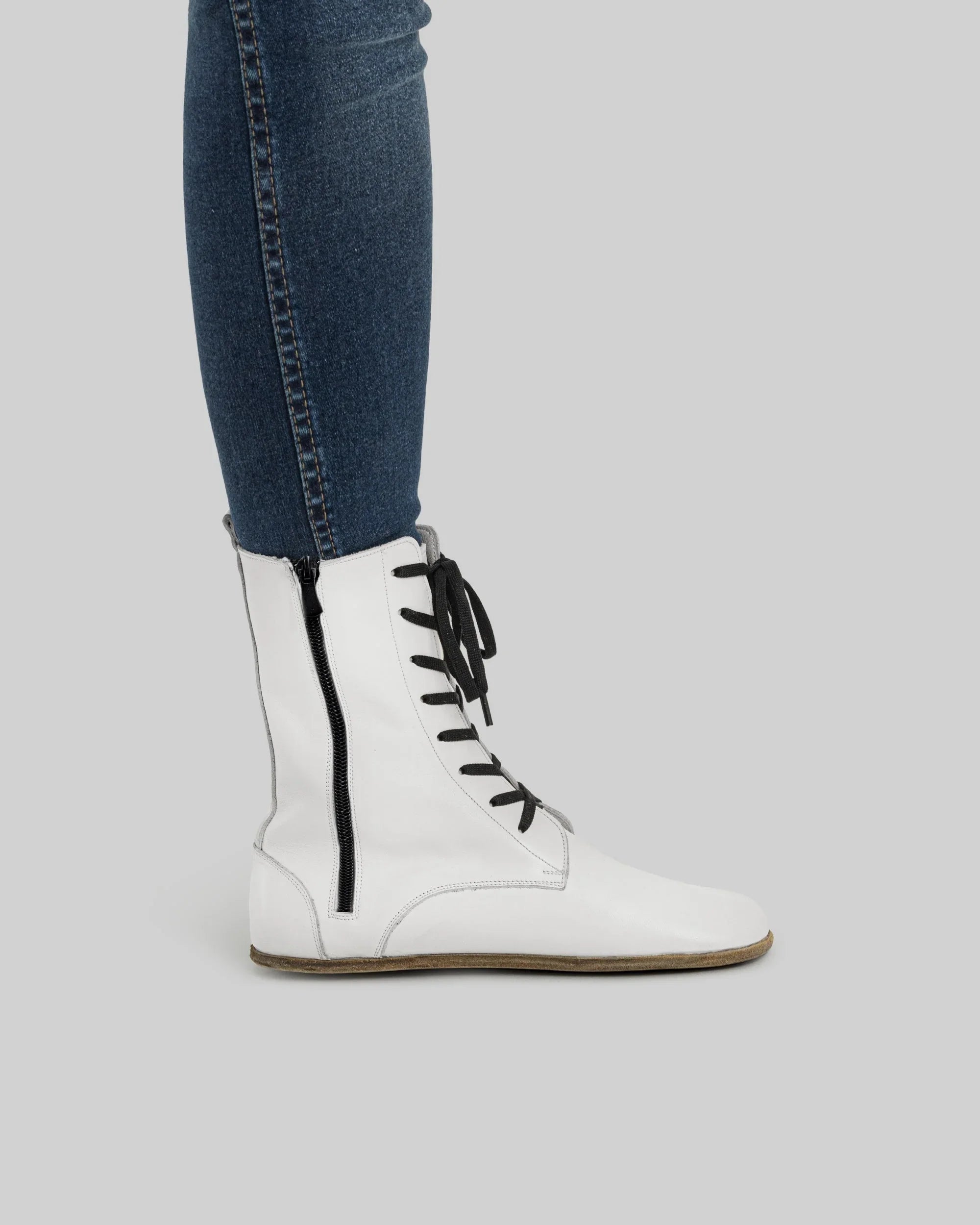 Detail White Barefoot Boot - Handcrafted Calf Leather Turkey | Bespoky