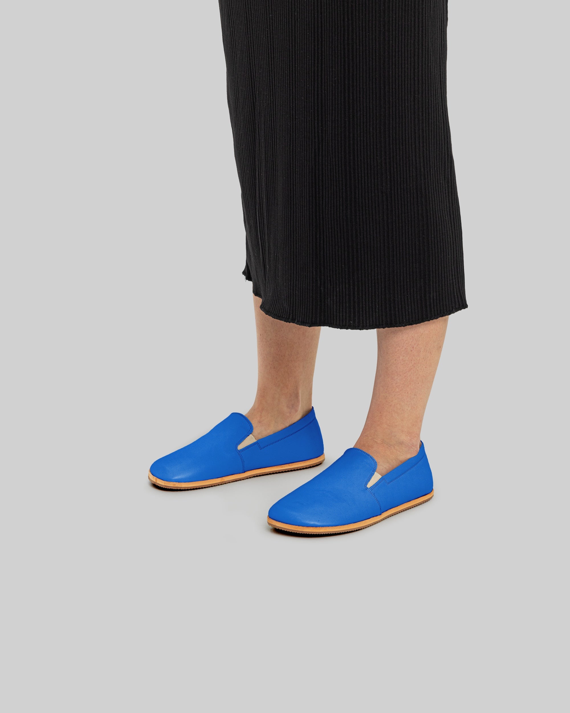 Detail Blue Barefoot Shoes - Handcrafted Calf Leather Turkey | Bespoky