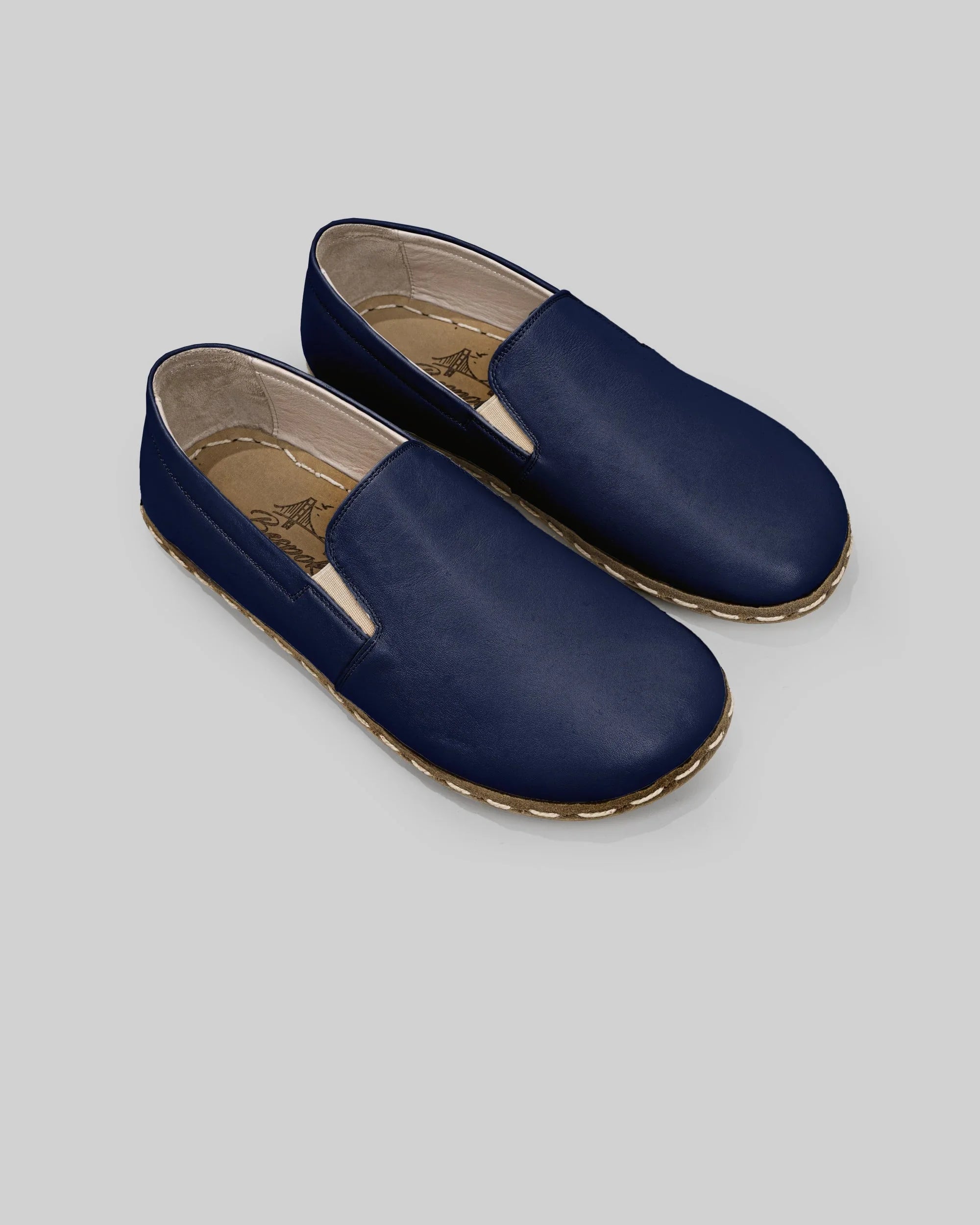 Women's Navy Blue Barefoot Shoes - Handcrafted Calf Leather Wide Toe Box | Bespoky