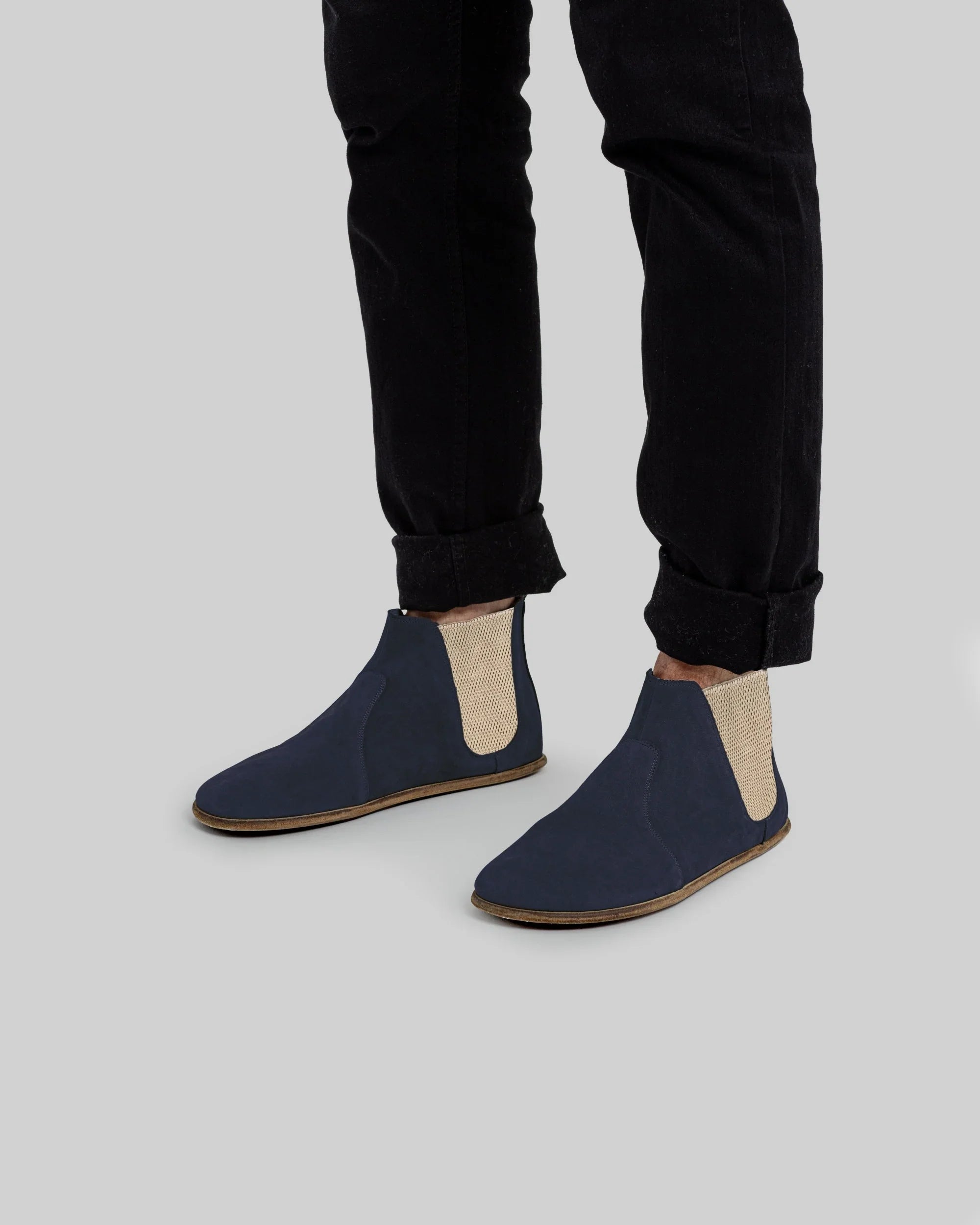 Detail Navy Chelsea Boots - Handcrafted Calf Leather Turkey | Bespoky