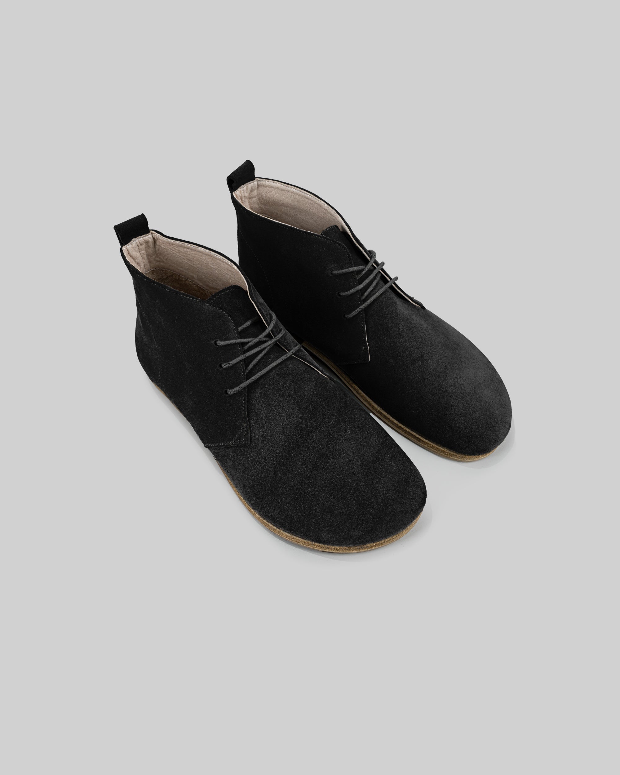 Women's Black Suede Ankle Boots - Handcrafted Calf Leather Wide Toe Box | Bespoky