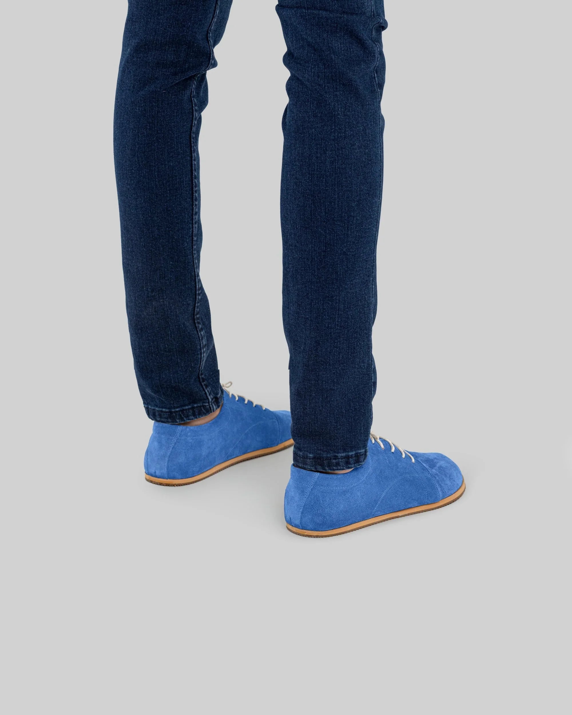 Detail Blue Barefoot Sneaker - Handcrafted Calf Leather Turkey | Bespoky