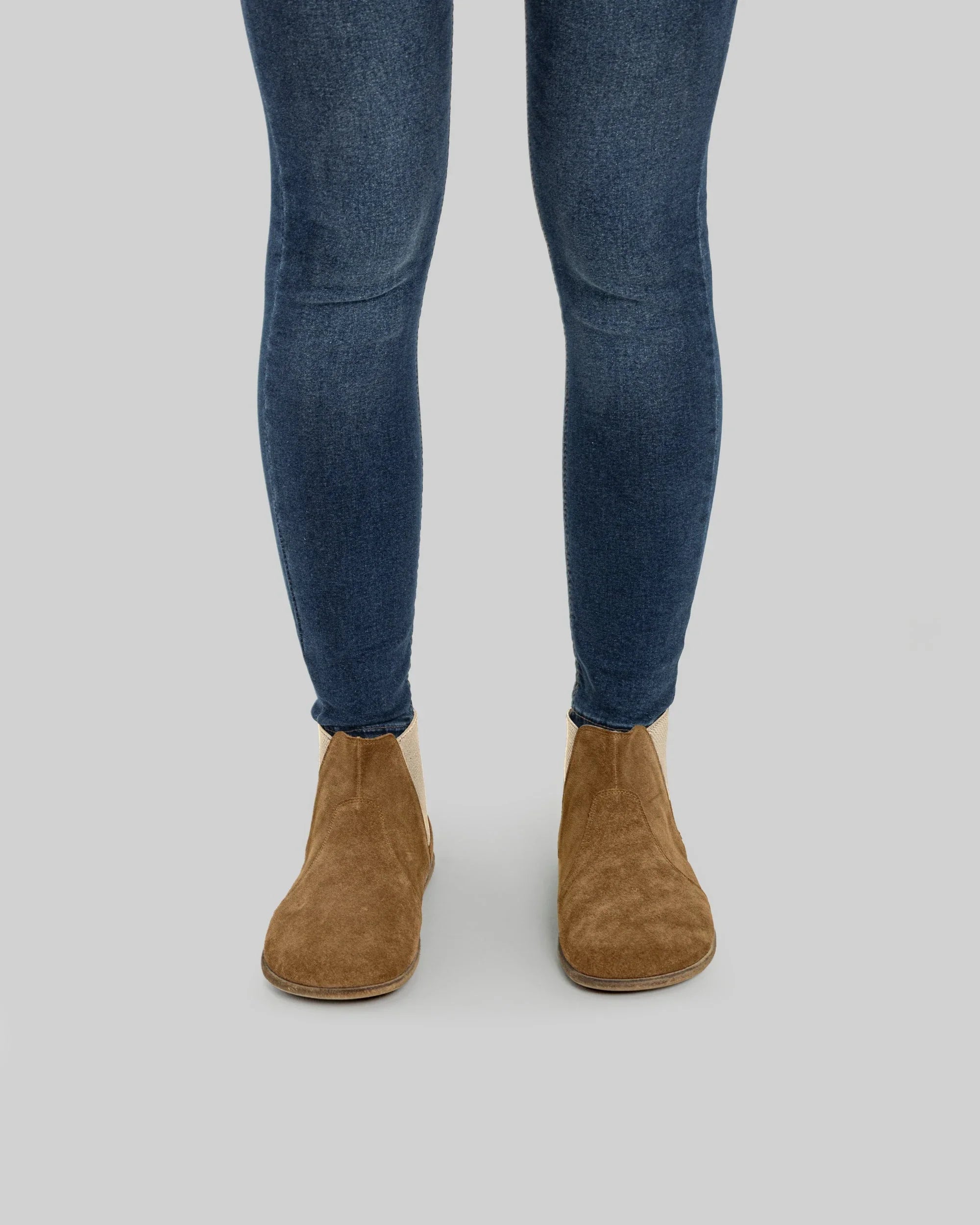 Detail Tan Suede Chelsea Boots - Handcrafted Calf Leather Turkey | Bespoky
