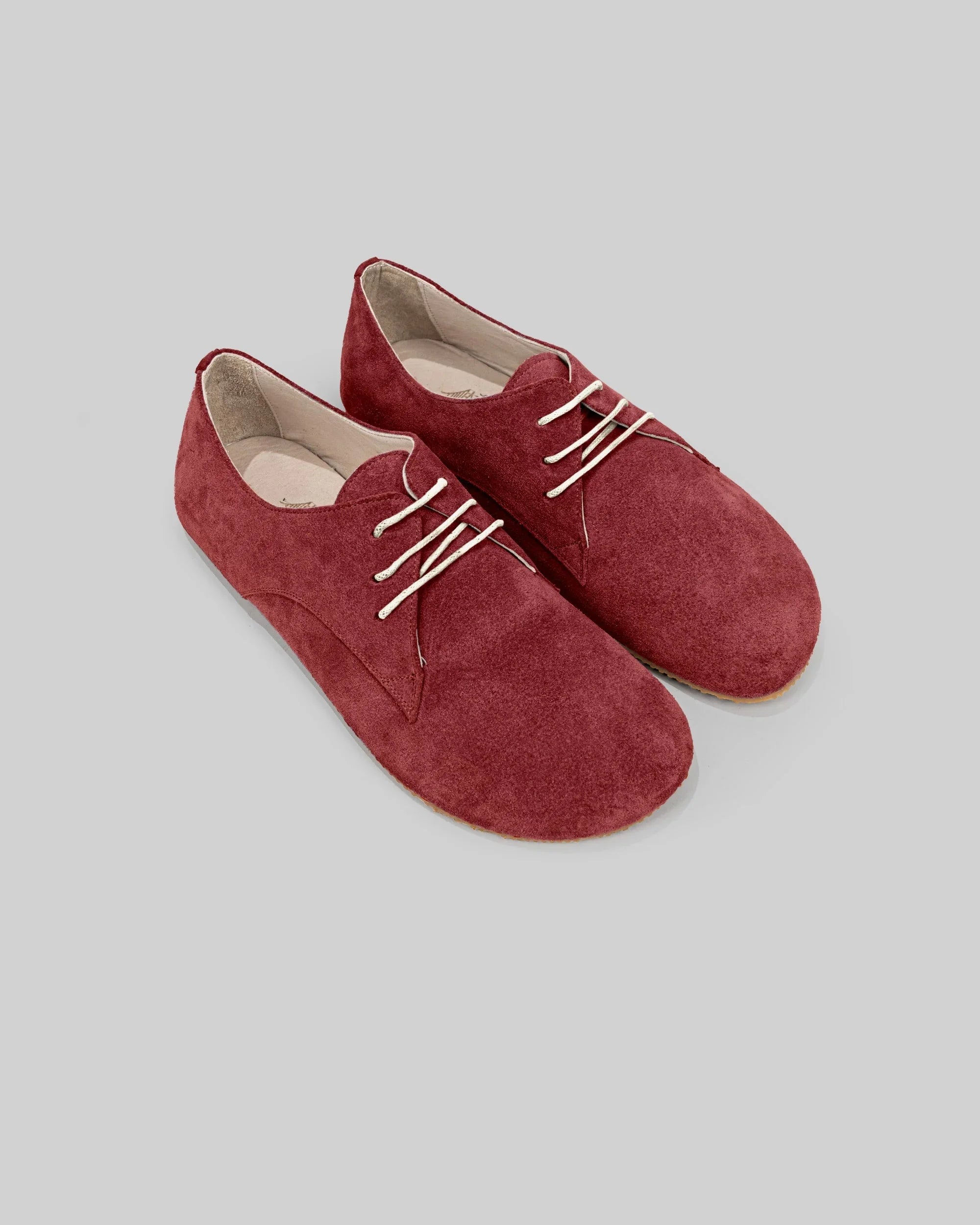 Women's Burgundy Oxford Shoes - Handcrafted Calf Leather Wide Toe Box | Bespoky