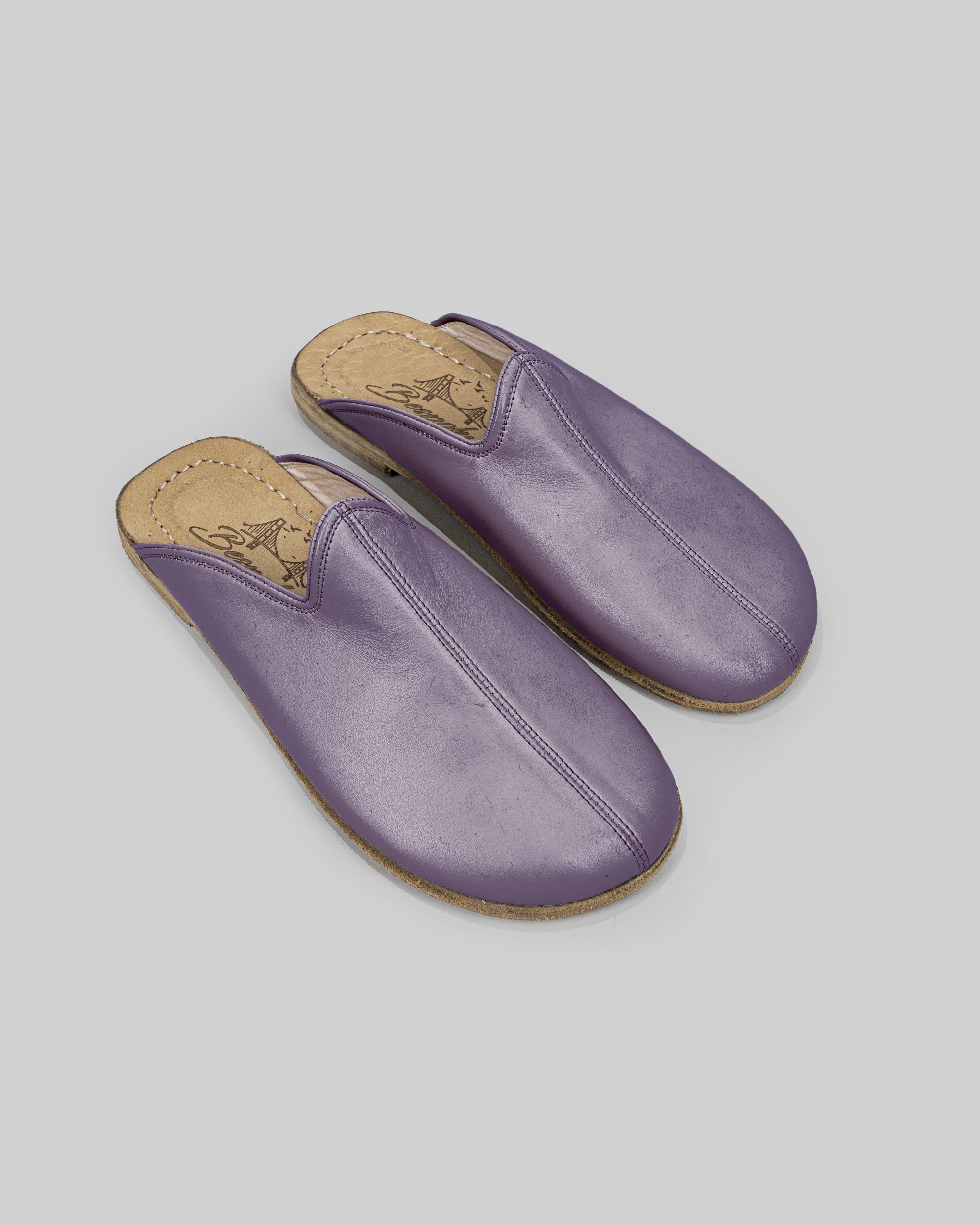 Women's Purple Slippers - Handcrafted Calf Leather Wide Toe Box | Bespoky