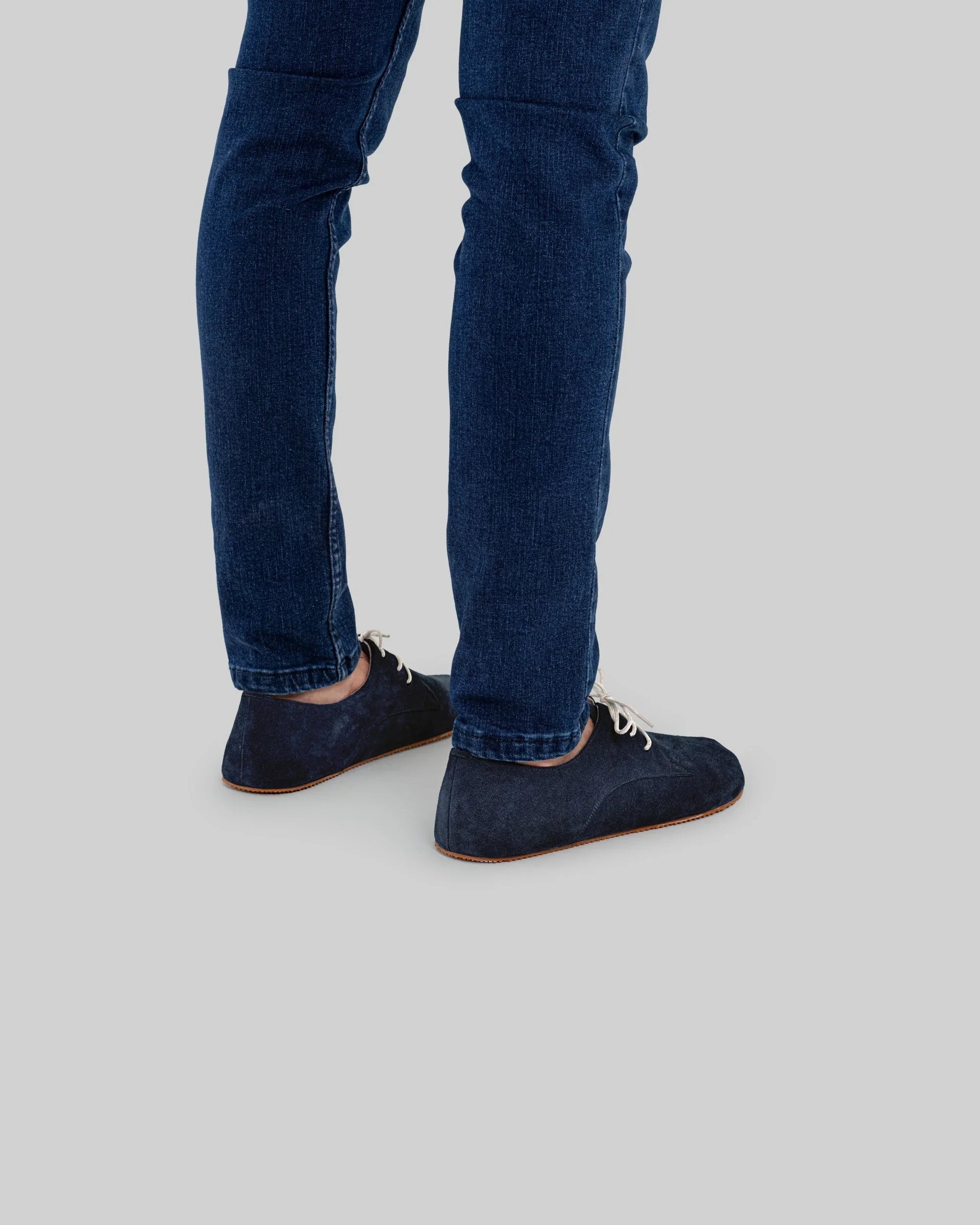 Pair Navy Oxford Shoes - Barefoot Wide Toe Calf Leather | Bespoky