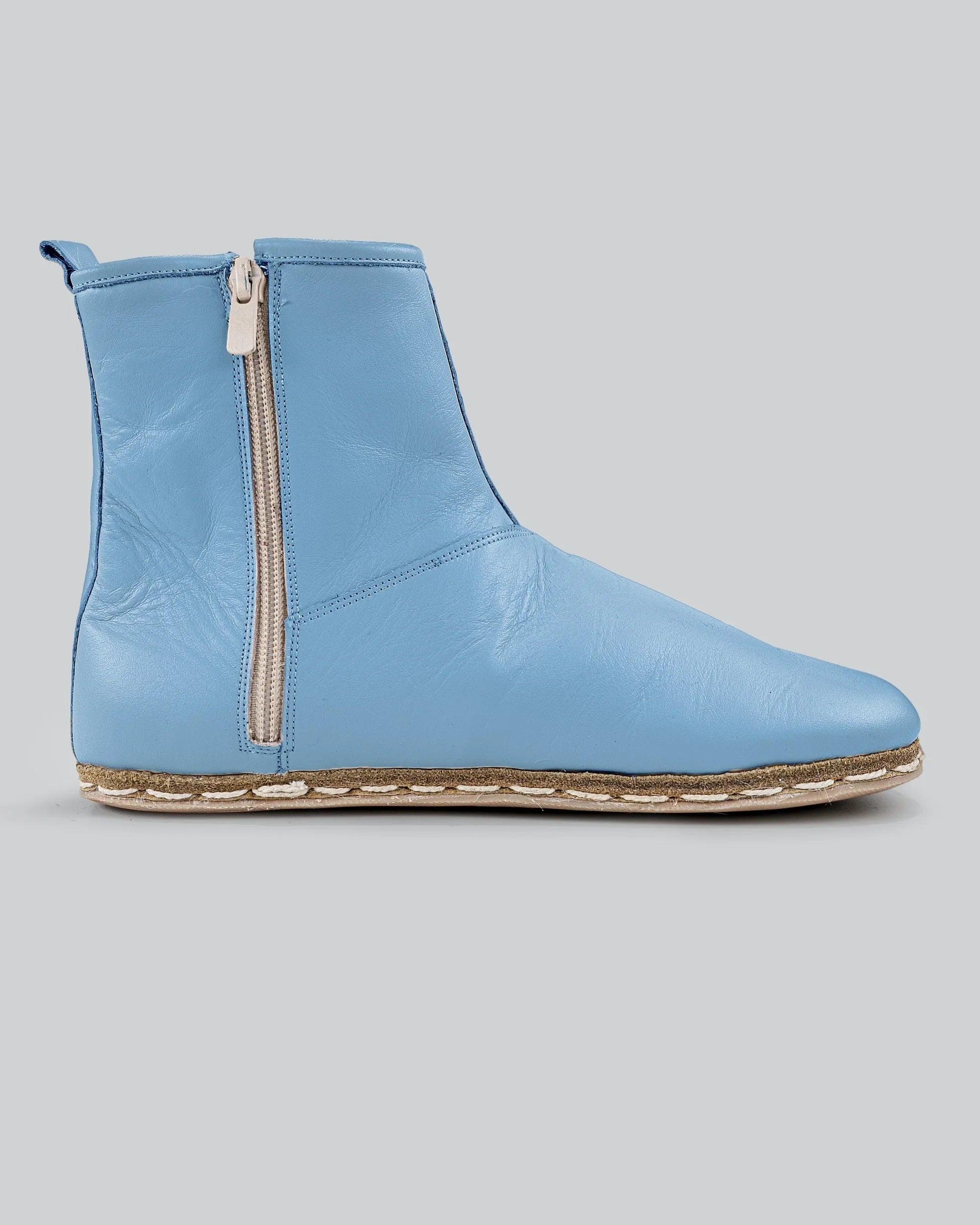 Top view Baby Blue Chelsea Boots - Handcrafted Calf Leather | Bespoky