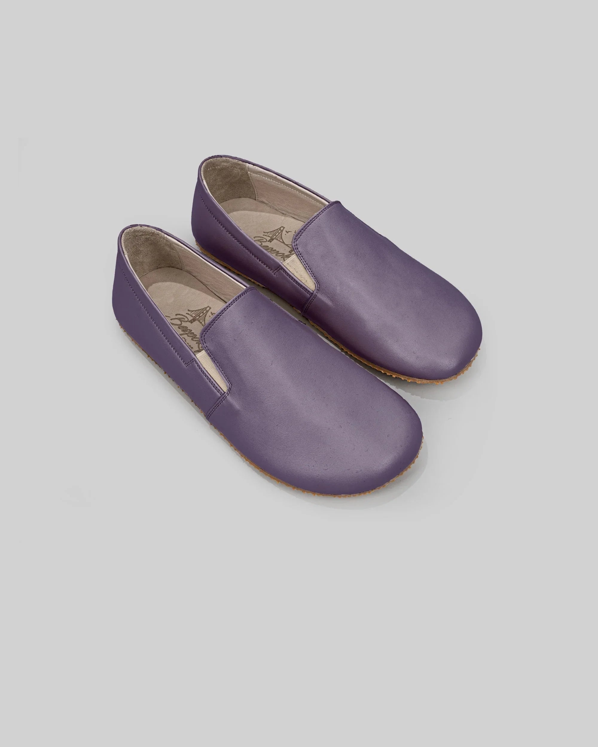 Women's Purple Barefoot Shoes - Handcrafted Calf Leather Wide Toe Box | Bespoky
