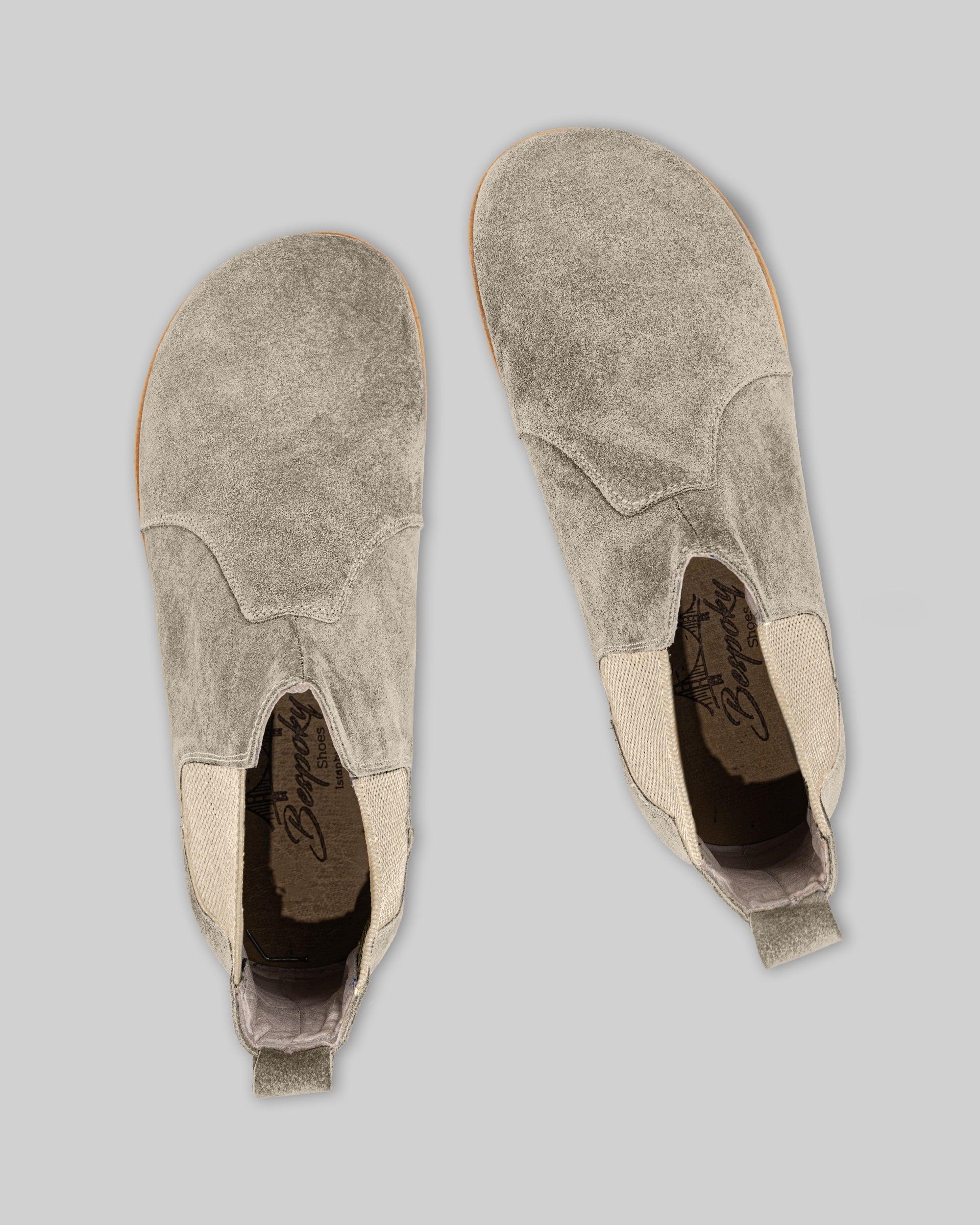 Side view Cream Chelsea Boots - Calf Leather Zero Drop | Bespoky