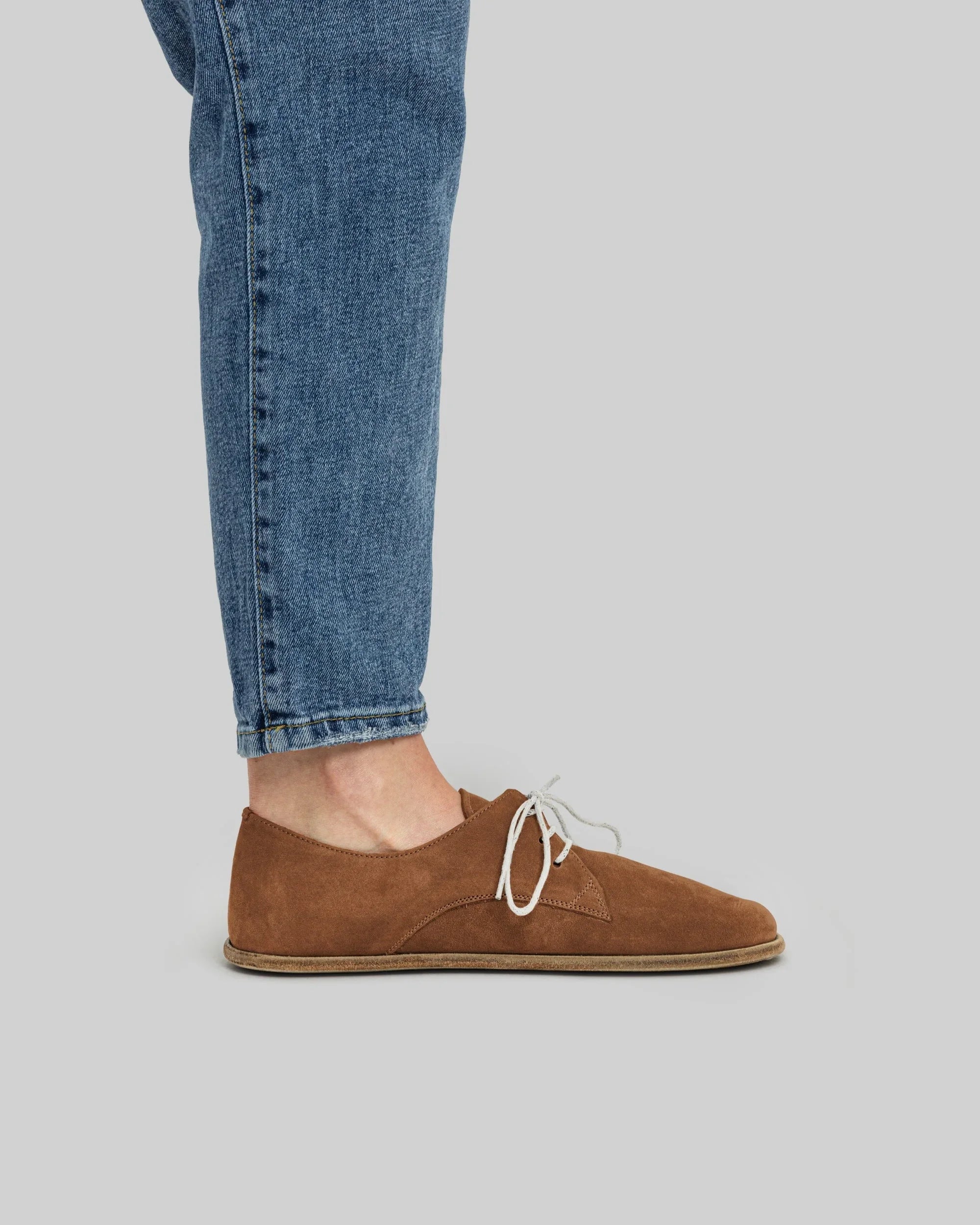 Pair Tan Oxford Shoes - Barefoot Wide Toe Calf Leather | Bespoky