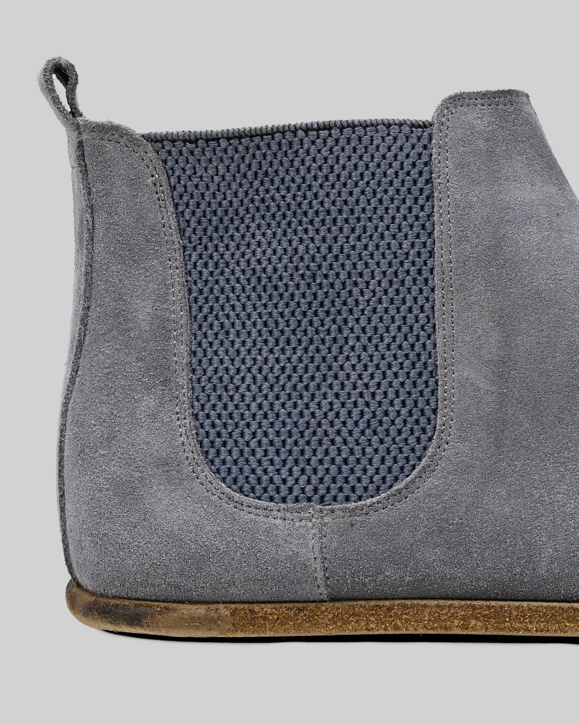 Top view Grey Suede Chelsea Boots - Handcrafted Calf Leather | Bespoky