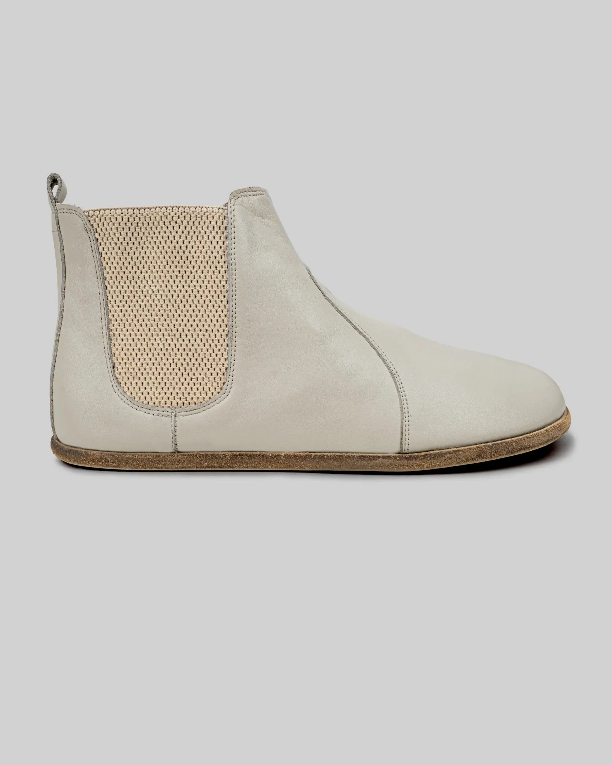 Back view Lucas Beige Chelsea Boots - Calf Leather Handcrafted | Bespoky