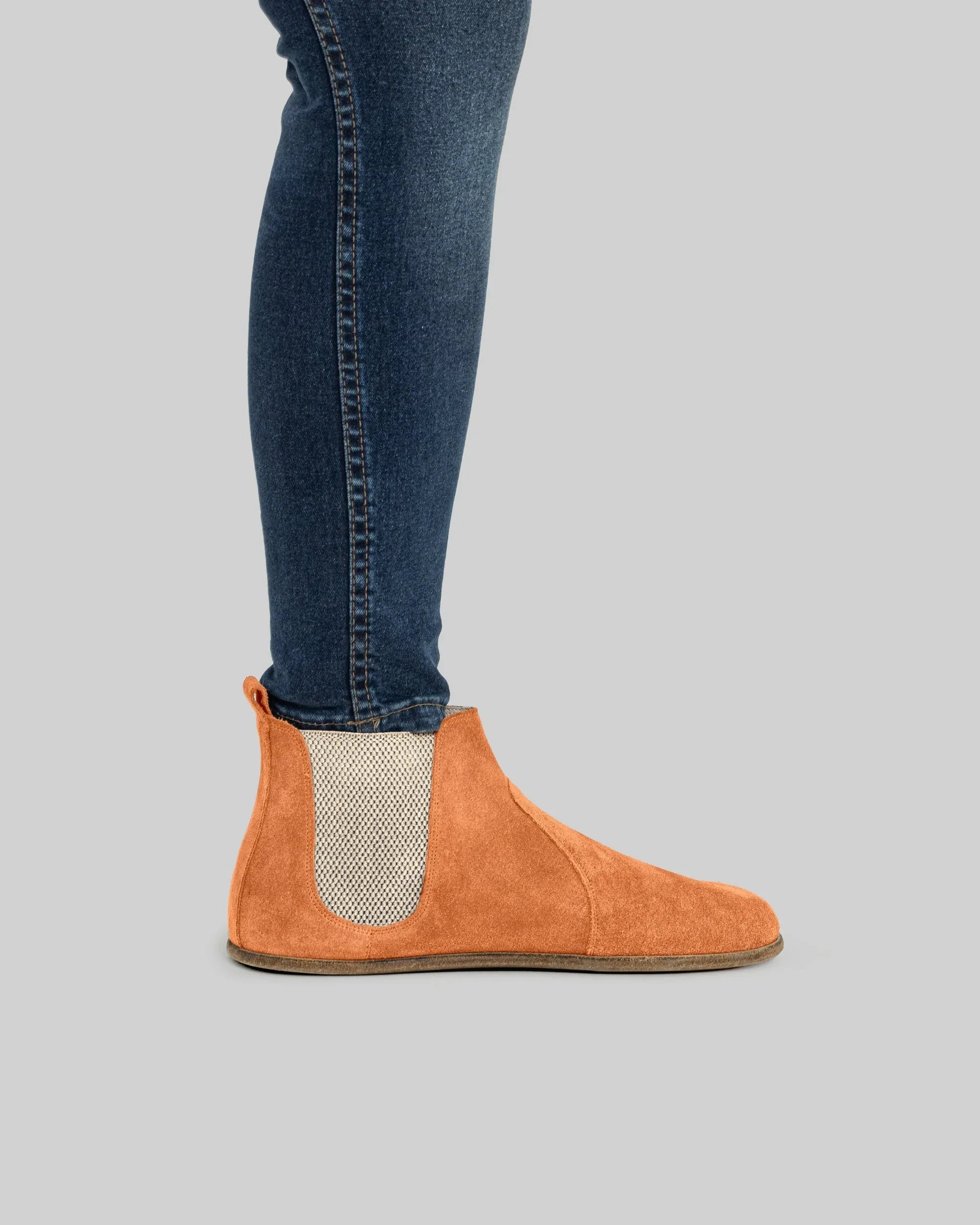 Back view Orange Chelsea Boots - Calf Leather Handcrafted | Bespoky