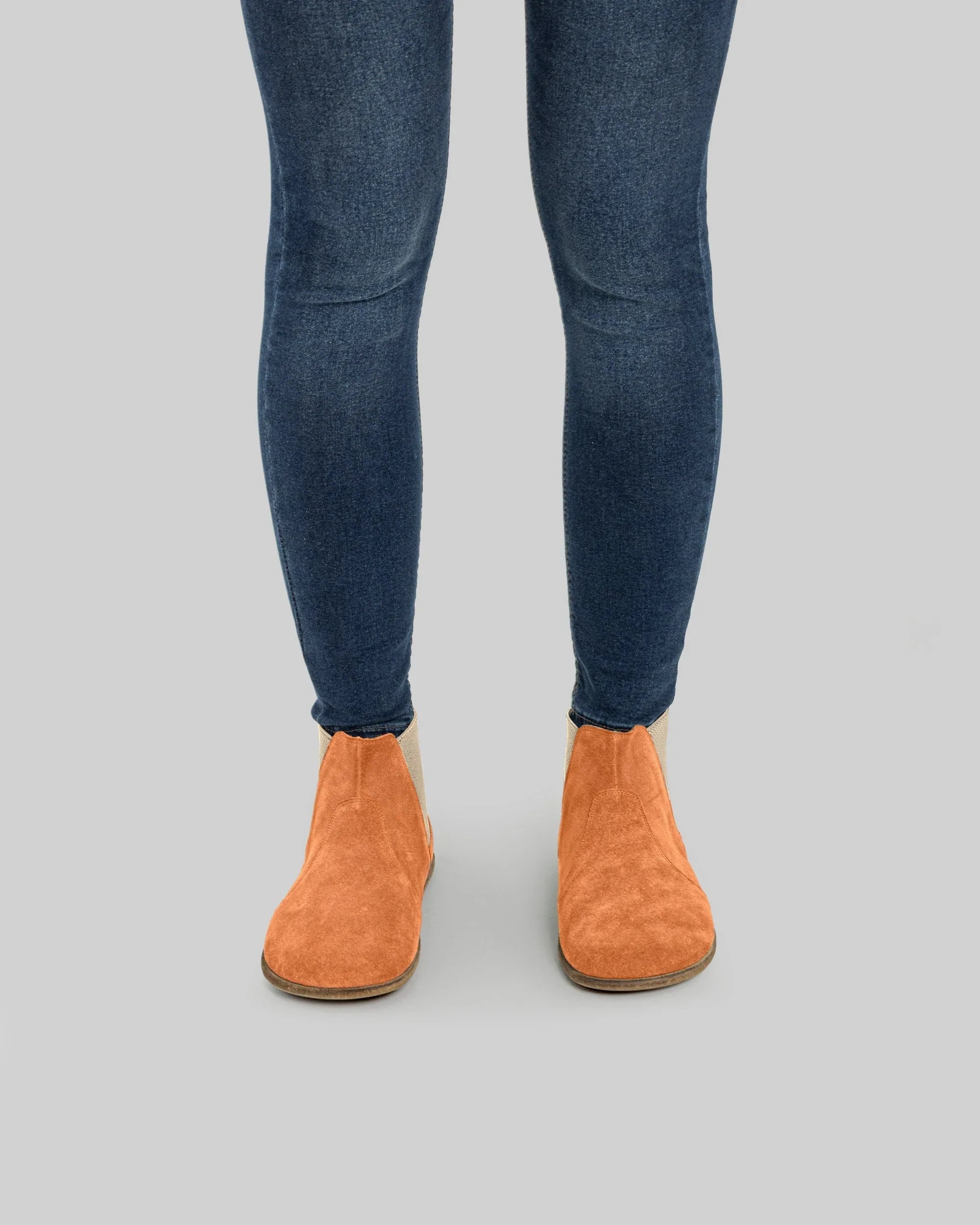 Detail Orange Chelsea Boots - Handcrafted Calf Leather Turkey | Bespoky