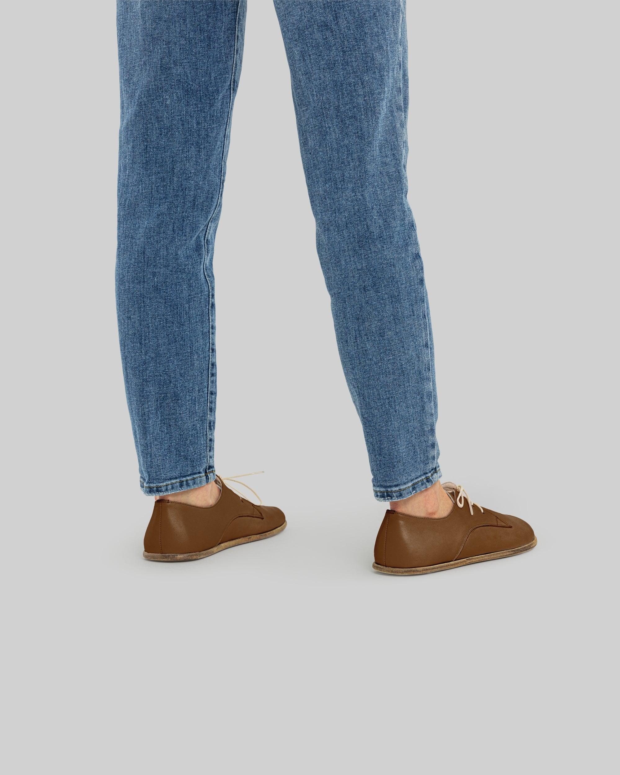 Detail Dark Tan Oxford Shoes - Handcrafted Calf Leather Turkey | Bespoky