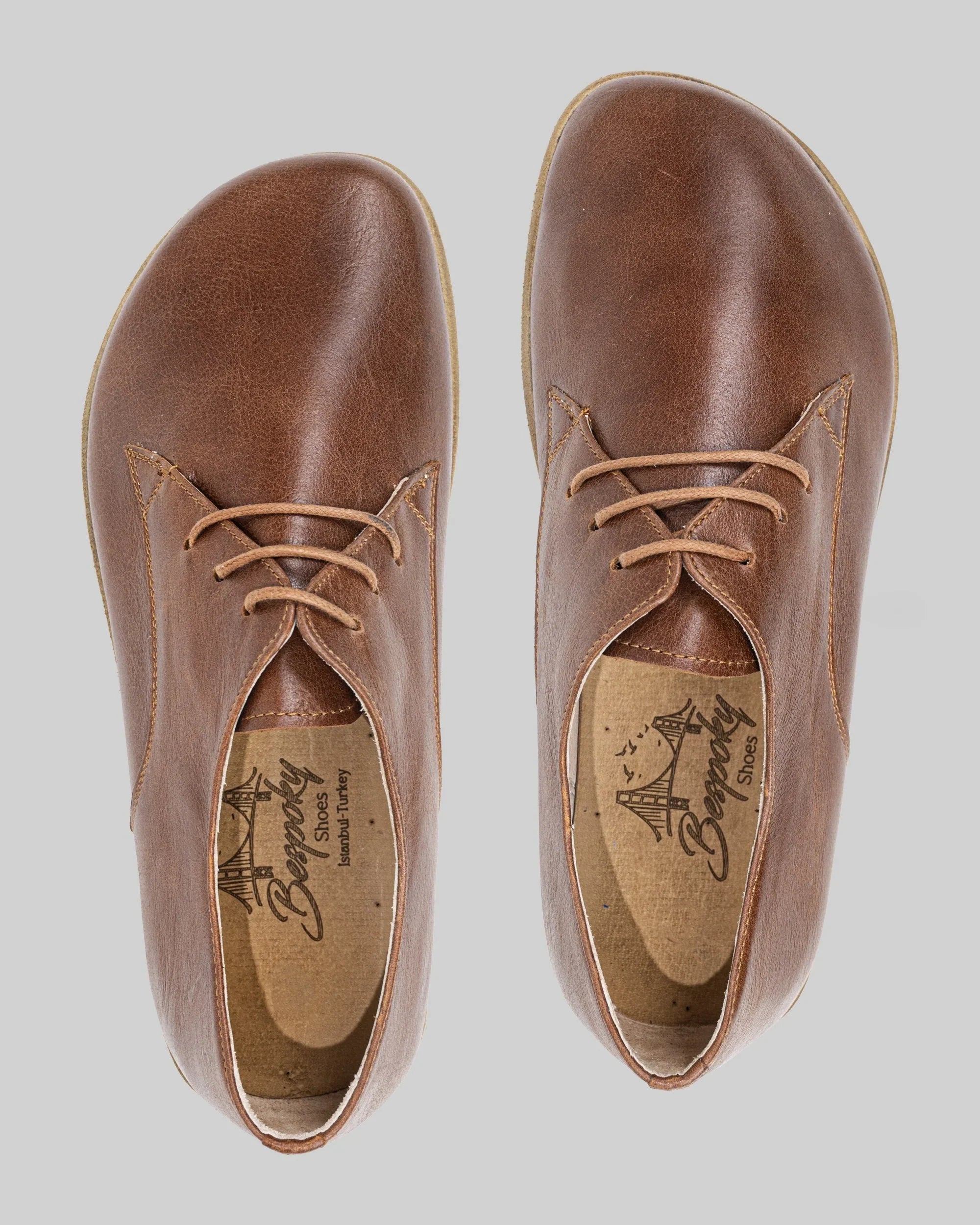 Top view Brown Oxford Shoes - Handcrafted Calf Leather | Bespoky