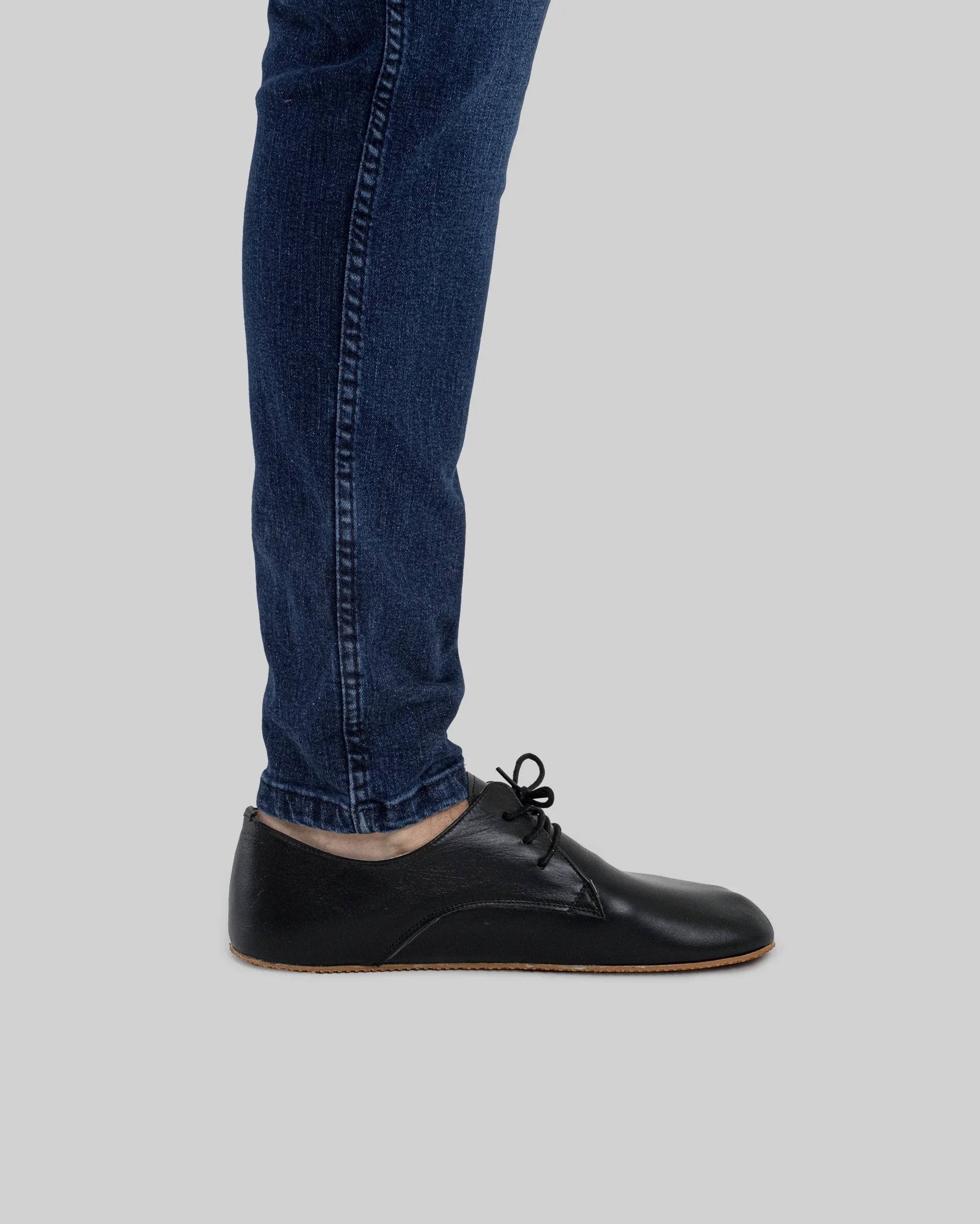Pair Black Oxford Shoes - Barefoot Wide Toe Calf Leather | Bespoky