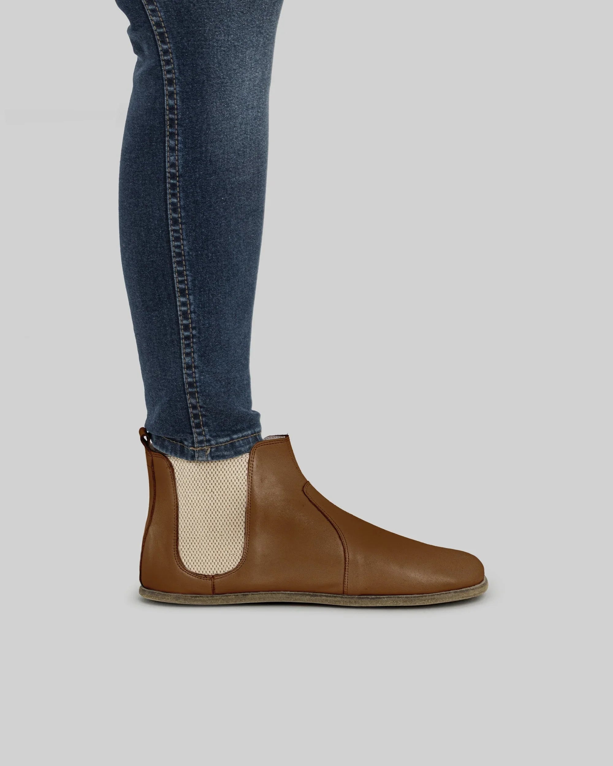 Back view Dark Tan Chelsea Boots - Calf Leather Handcrafted | Bespoky