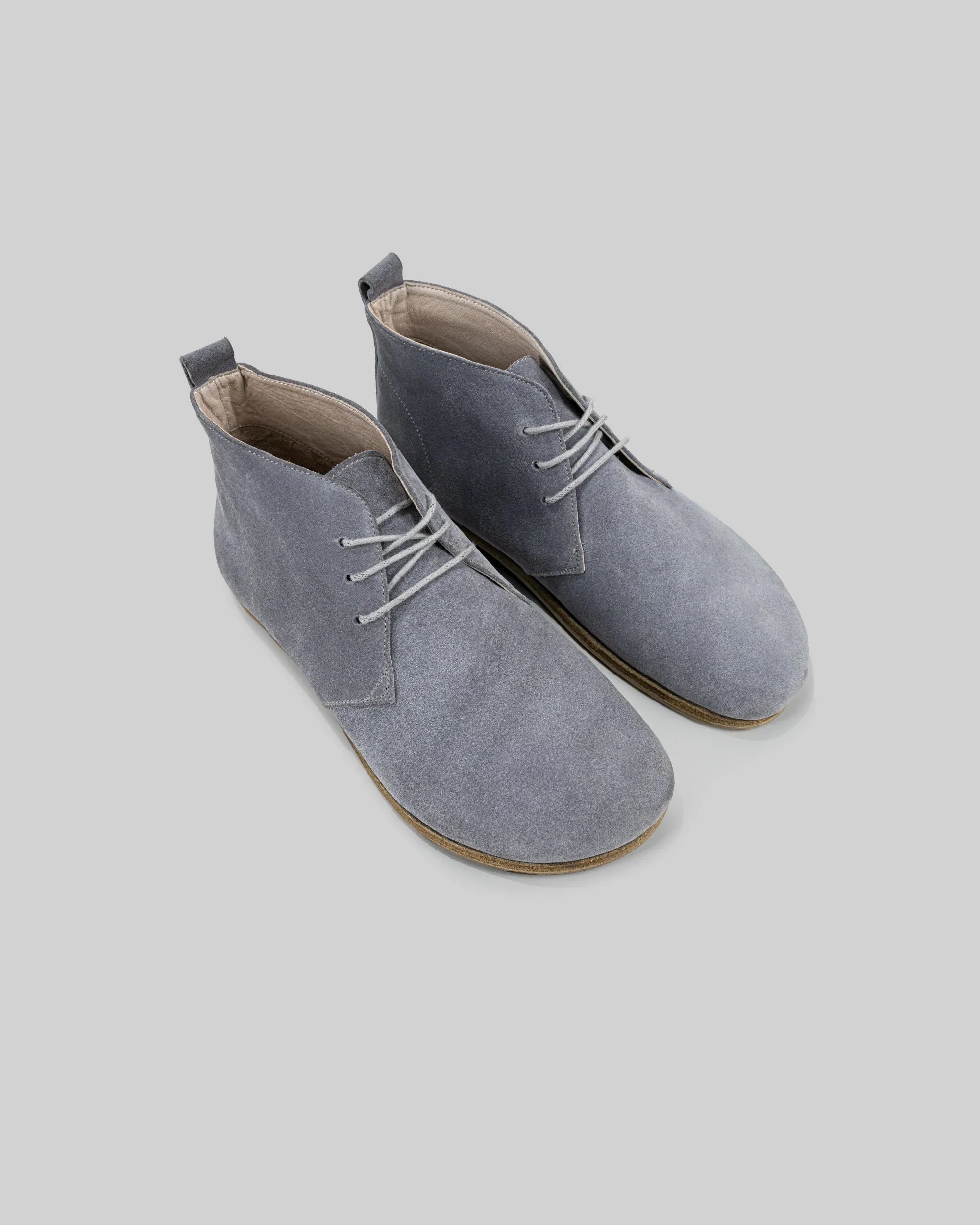 Men's Grey Suede Ankle Boots - Handcrafted Calf Leather Wide Toe Box | Bespoky