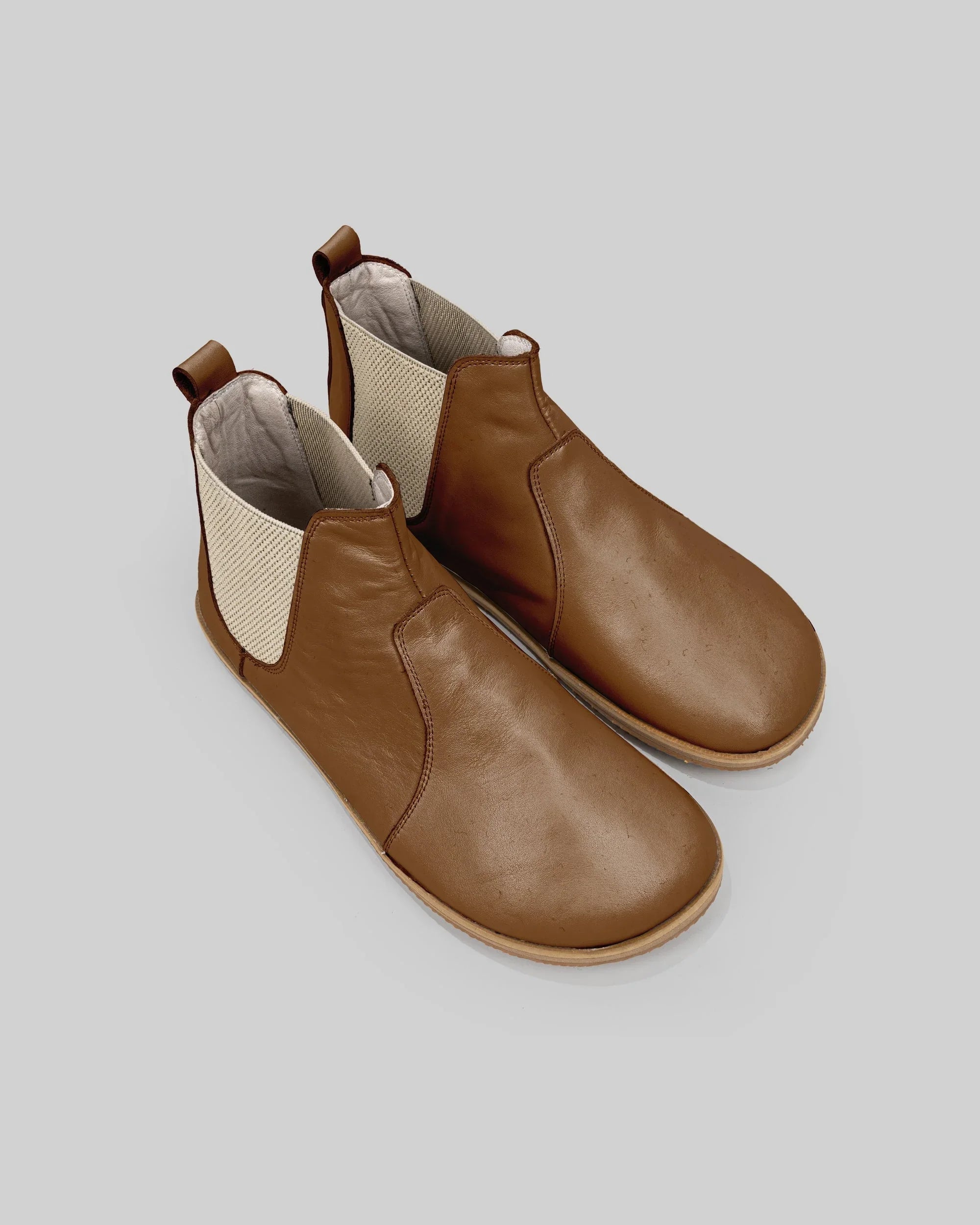 Men's Dark Tan Chelsea Boots - Handcrafted Calf Leather Wide Toe Box | Bespoky