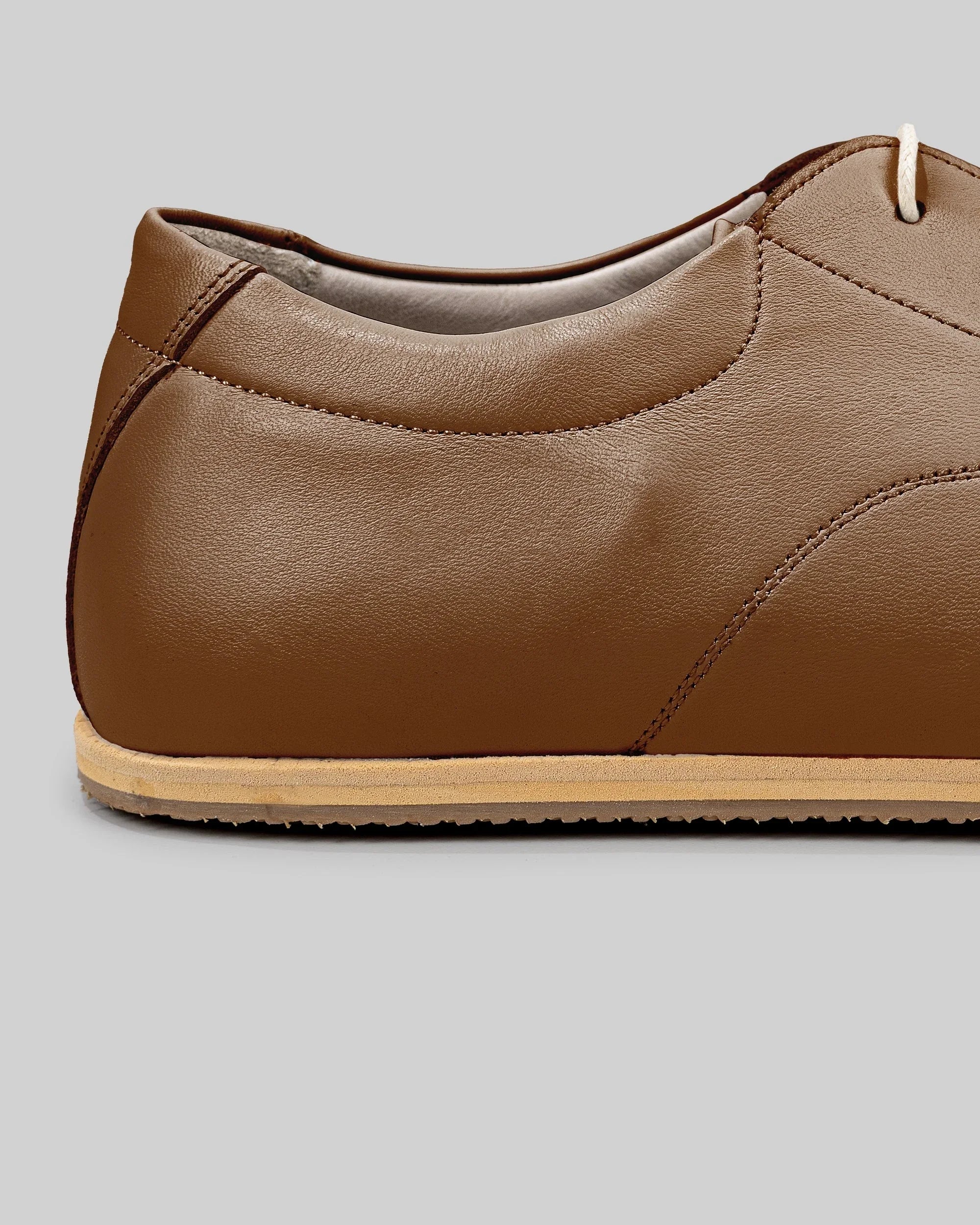 Top view Dark Tan Barefoot Sneaker - Handcrafted Calf Leather | Bespoky