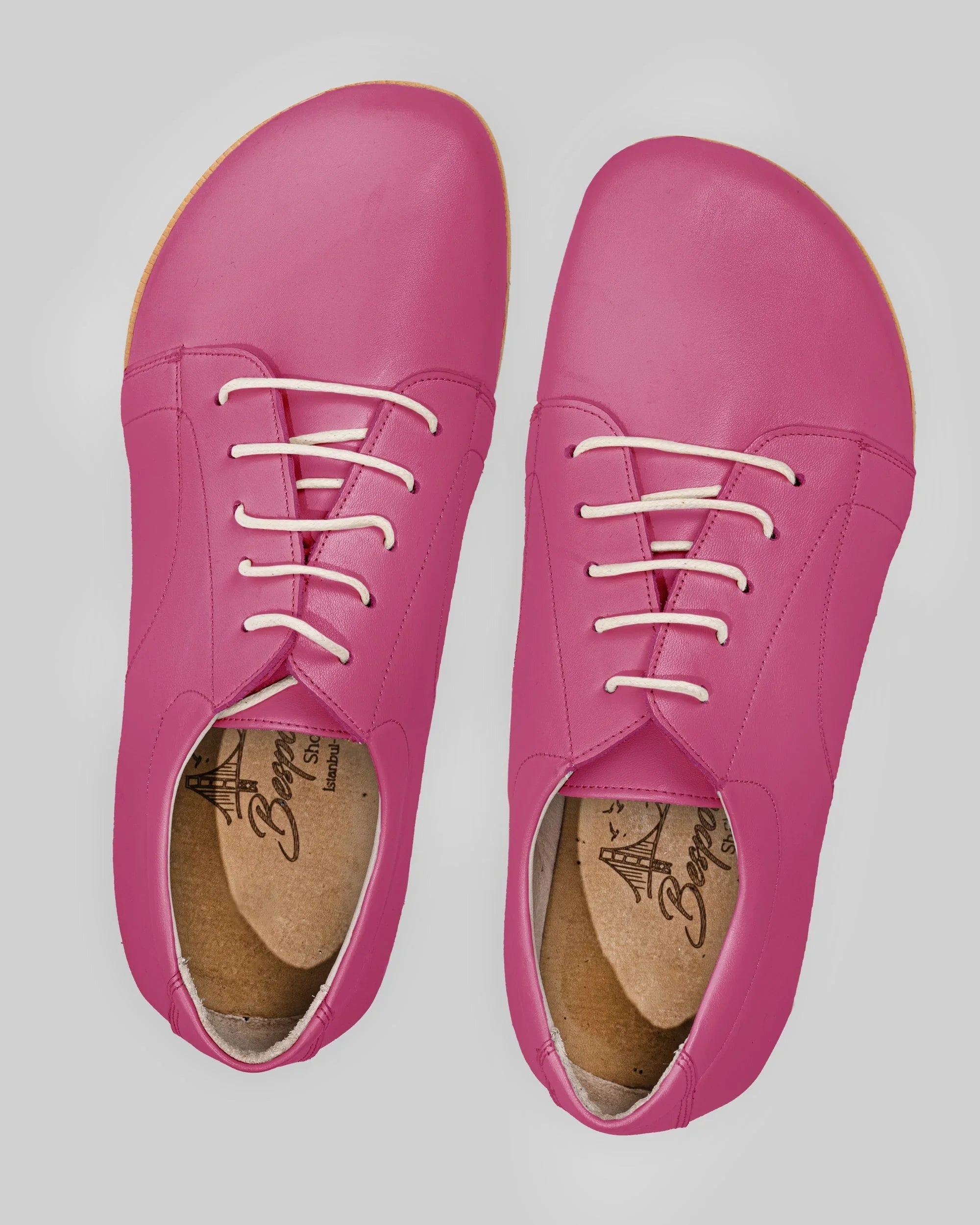 Pair Fuchsia Barefoot Sneaker - Barefoot Wide Toe Calf Leather | Bespoky