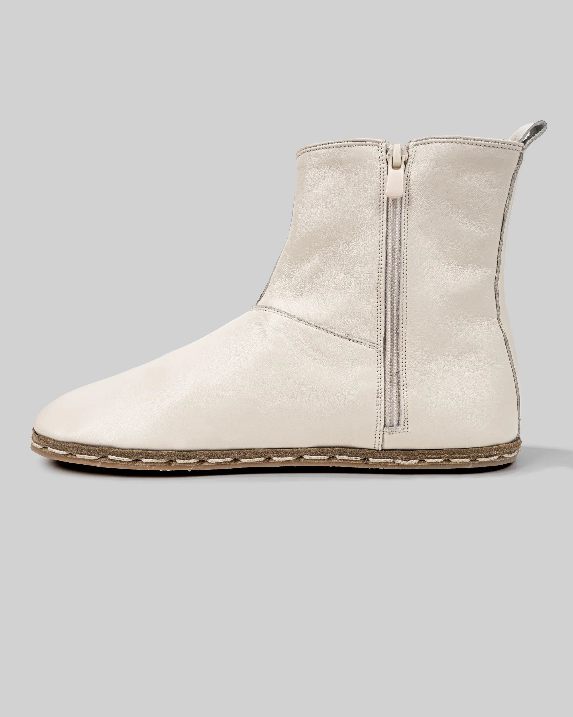 Pair Cream Chelsea Boots - Barefoot Wide Toe Calf Leather | Bespoky