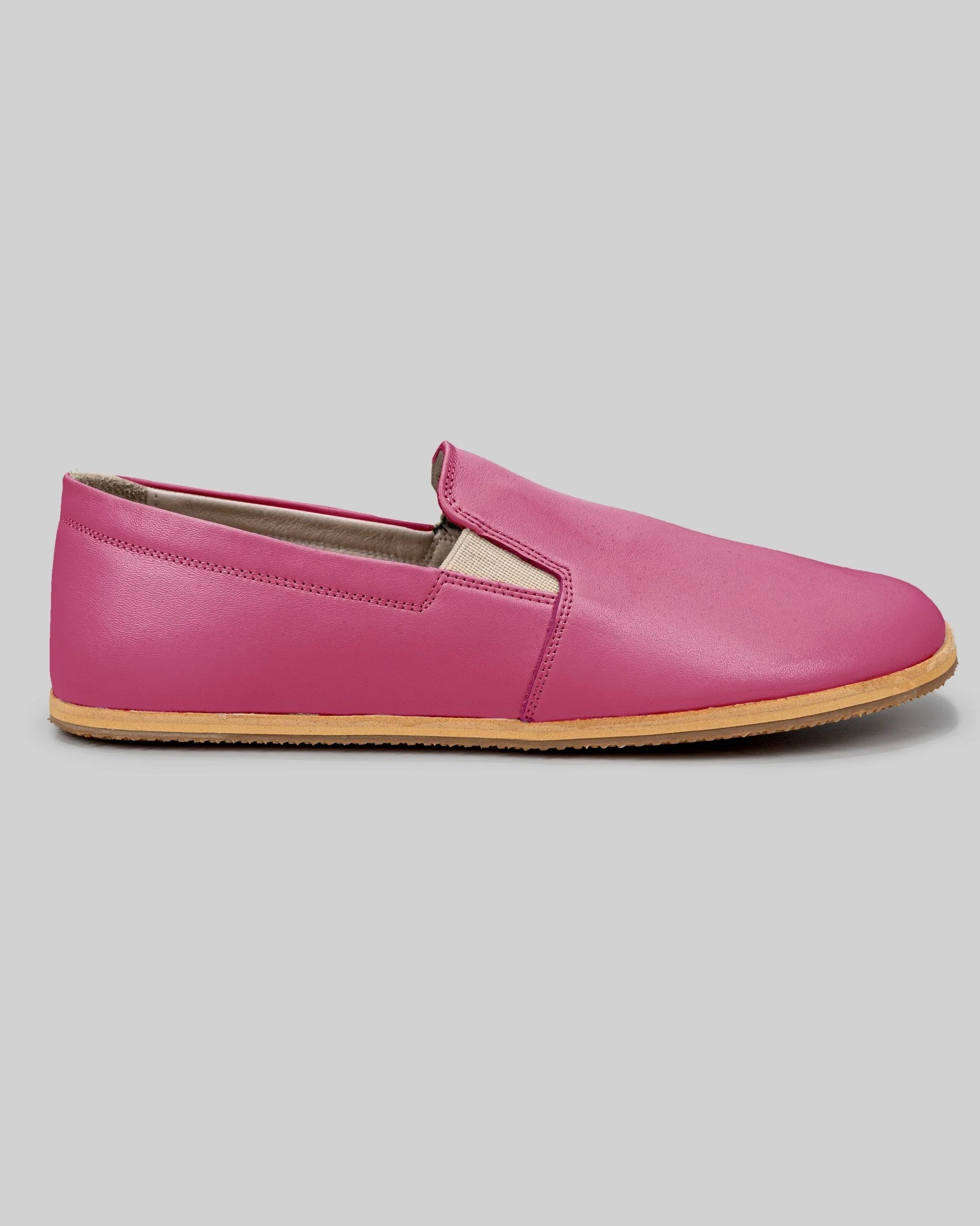Top view Fuchsia Barefoot Shoes - Handcrafted Calf Leather | Bespoky