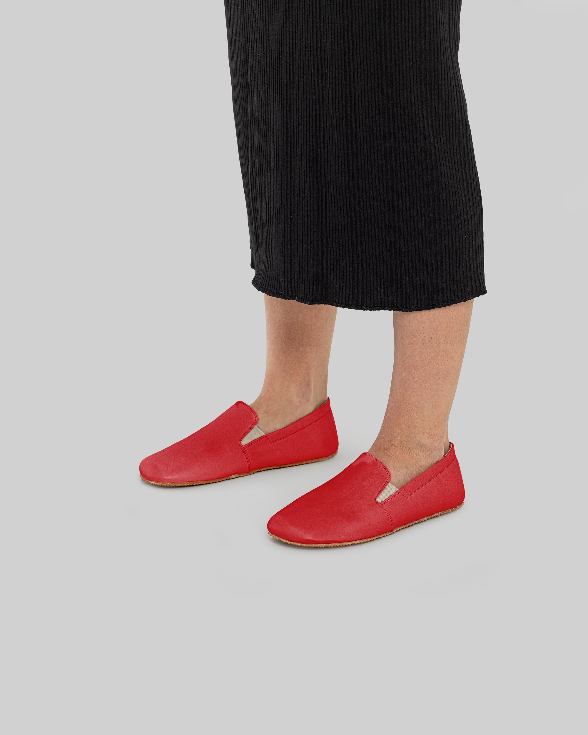 Detail Red Barefoot Shoes - Handcrafted Calf Leather Turkey | Bespoky