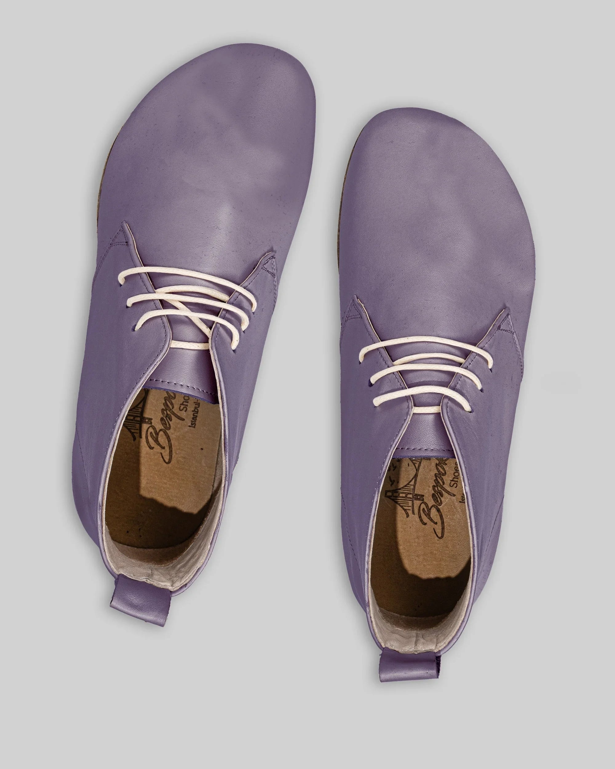 Side view Purple Ankle Boots - Calf Leather Zero Drop | Bespoky