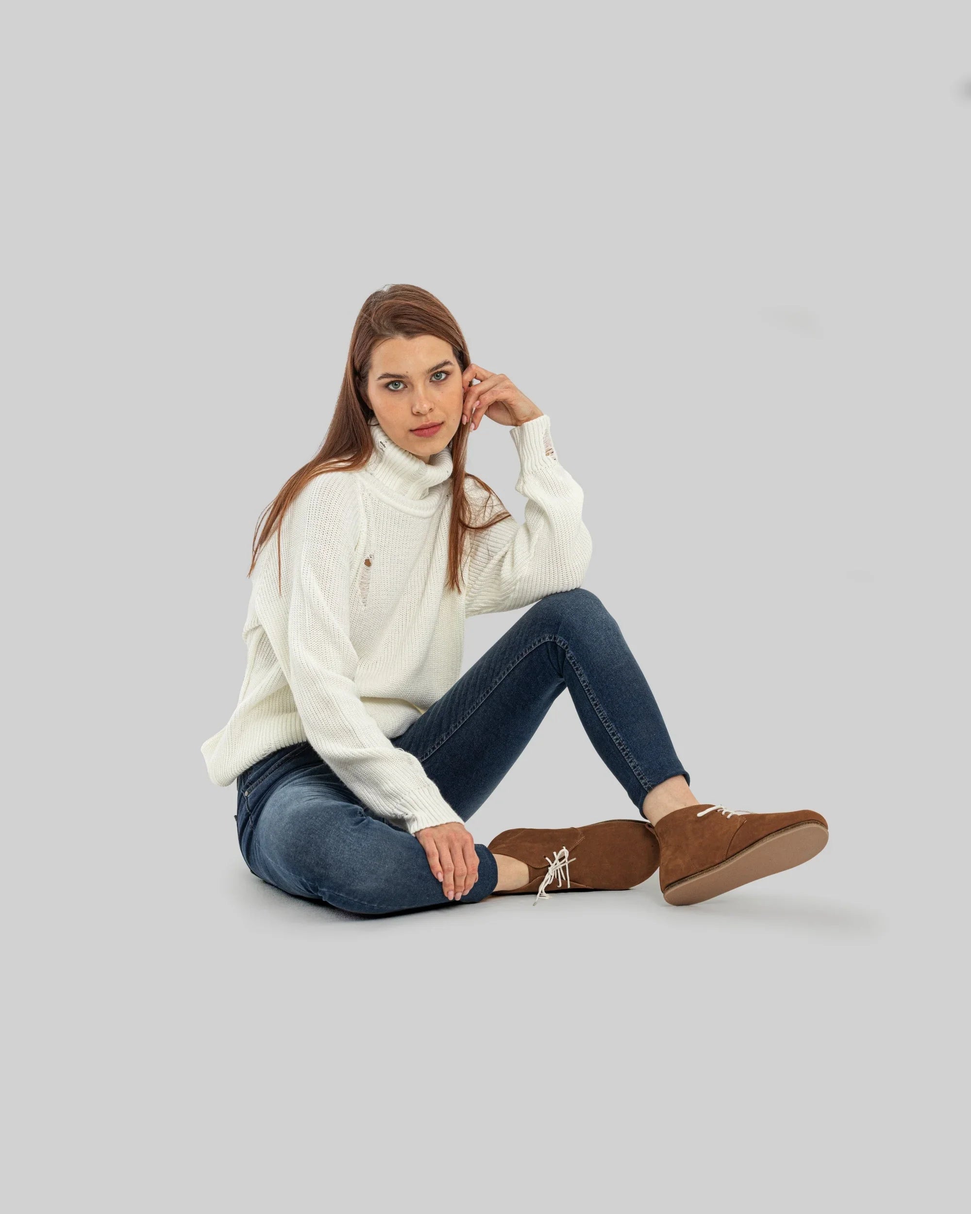 Sole detail Tan Nubuck Ankle Boots - Zero Drop Calf Leather | Bespoky