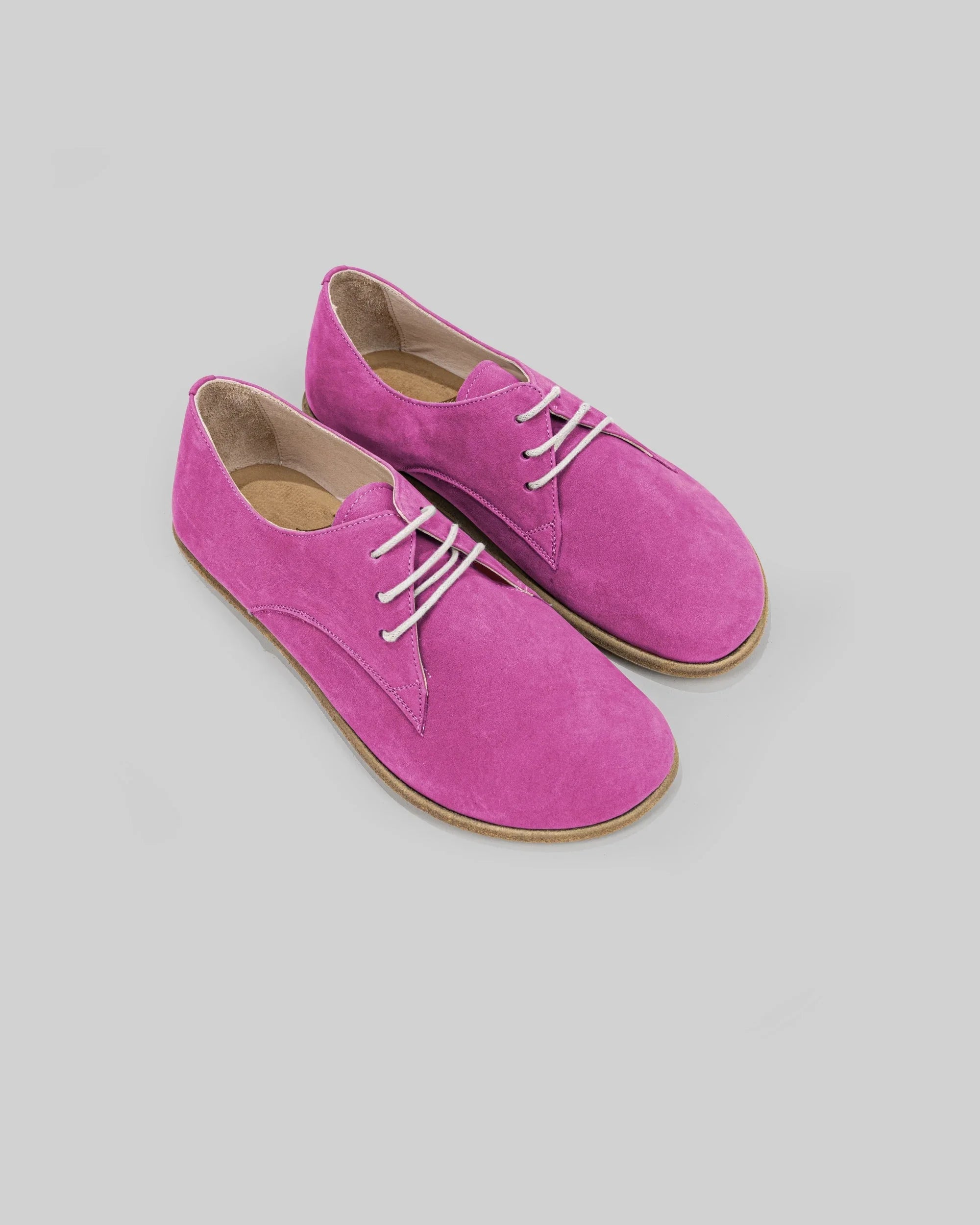 Women's Pink Oxford Shoes - Handcrafted Calf Leather Wide Toe Box | Bespoky