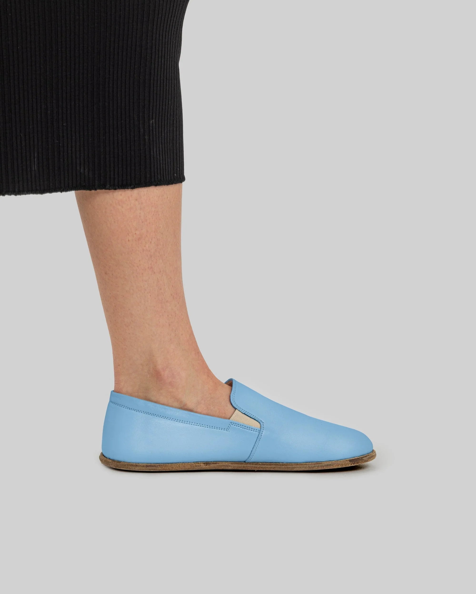 Pair Baby Blue Barefoot Shoes - Barefoot Wide Toe Calf Leather | Bespoky