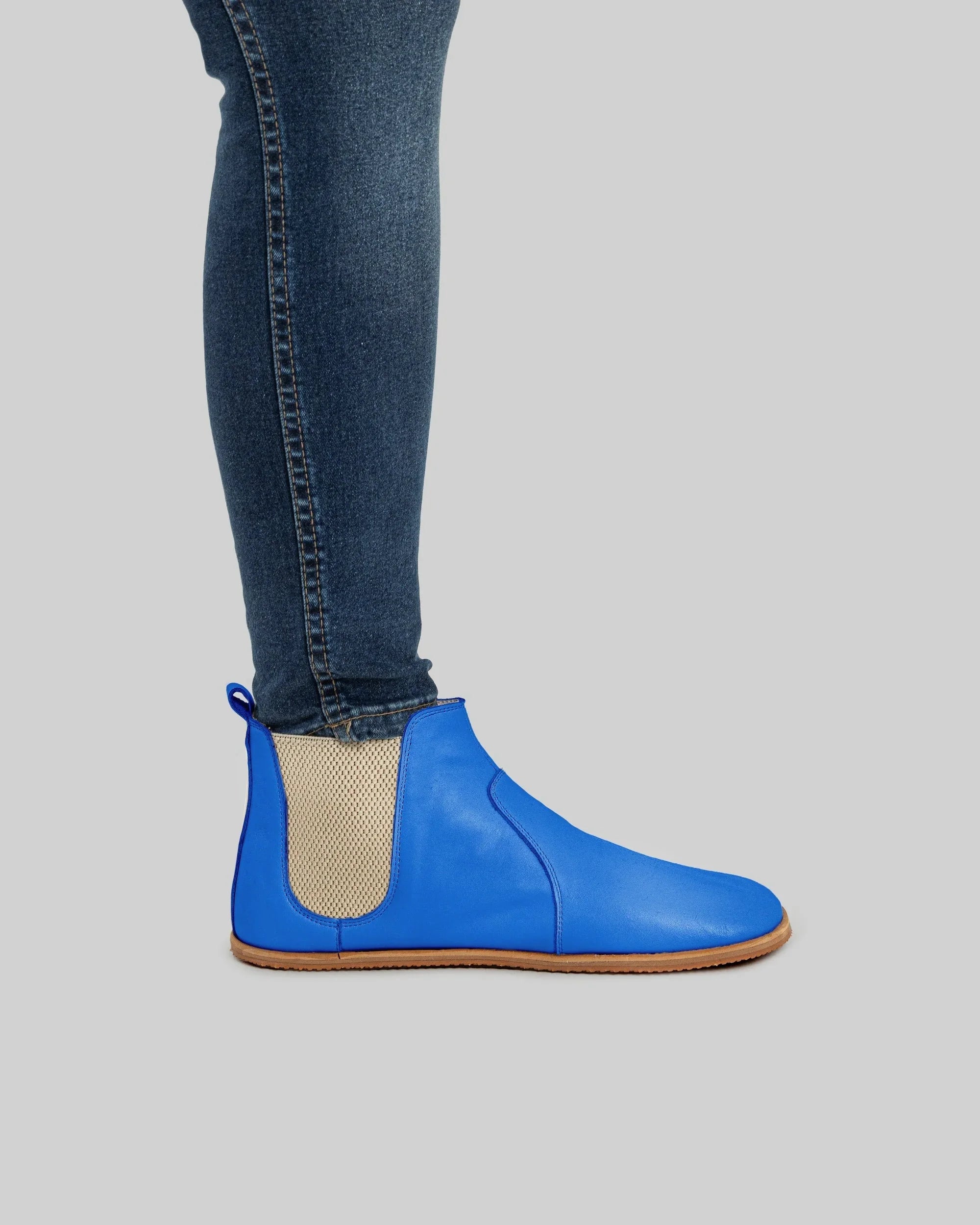Back view Blue Chelsea Boots - Calf Leather Handcrafted | Bespoky