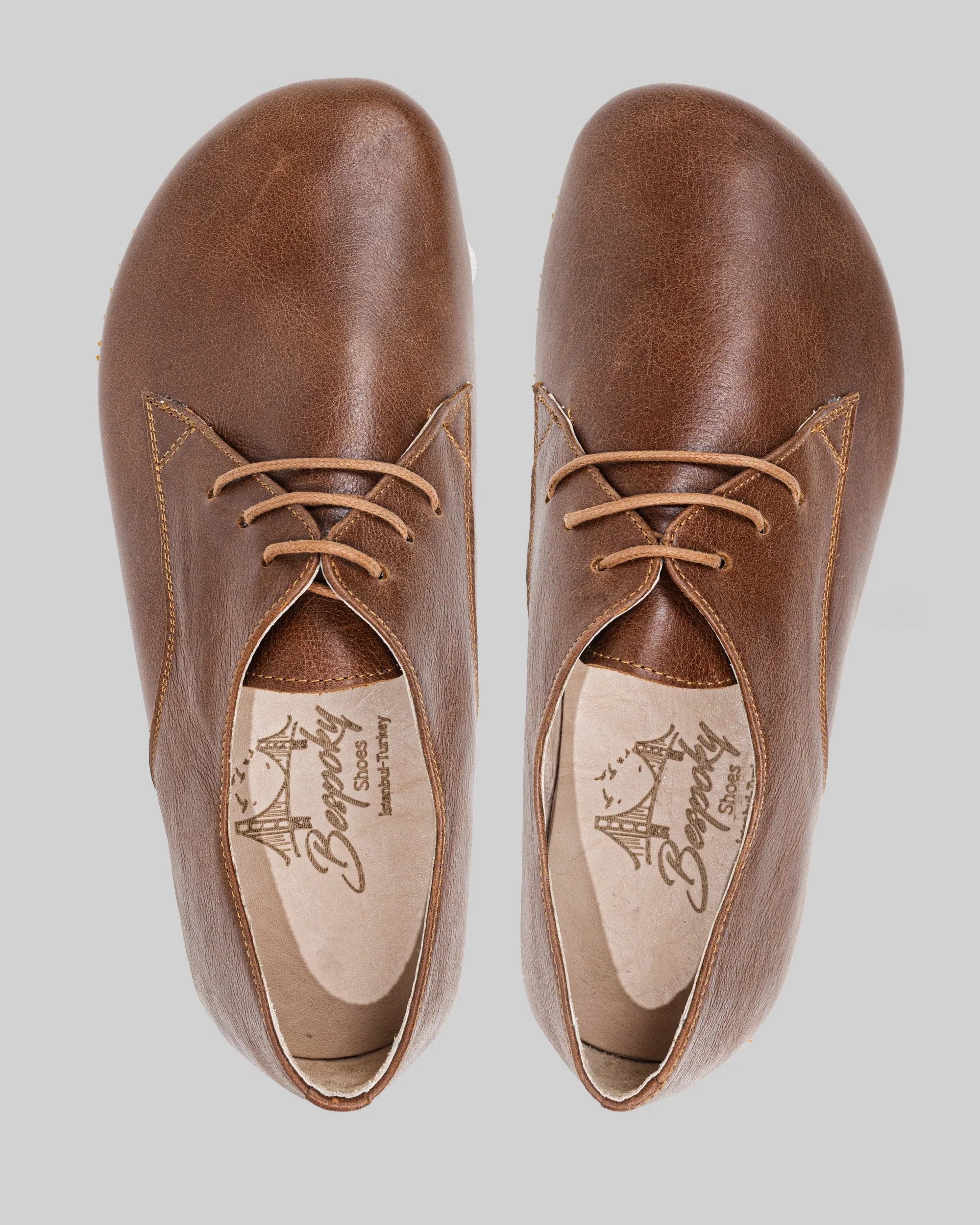 Top view Brown Oxford Shoes - Handcrafted Calf Leather | Bespoky