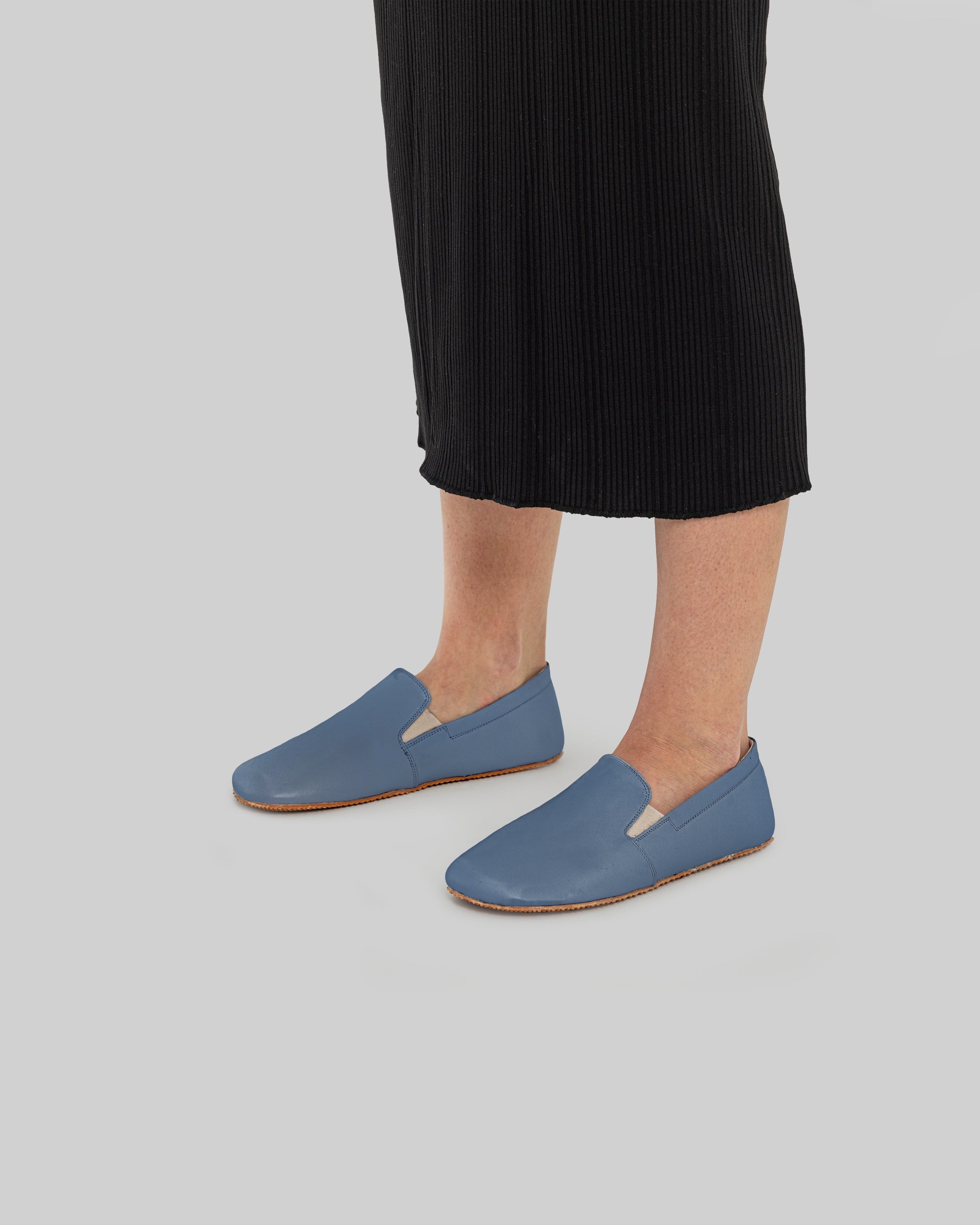 Back view Jean Blue Barefoot Shoes - Calf Leather Handcrafted | Bespoky