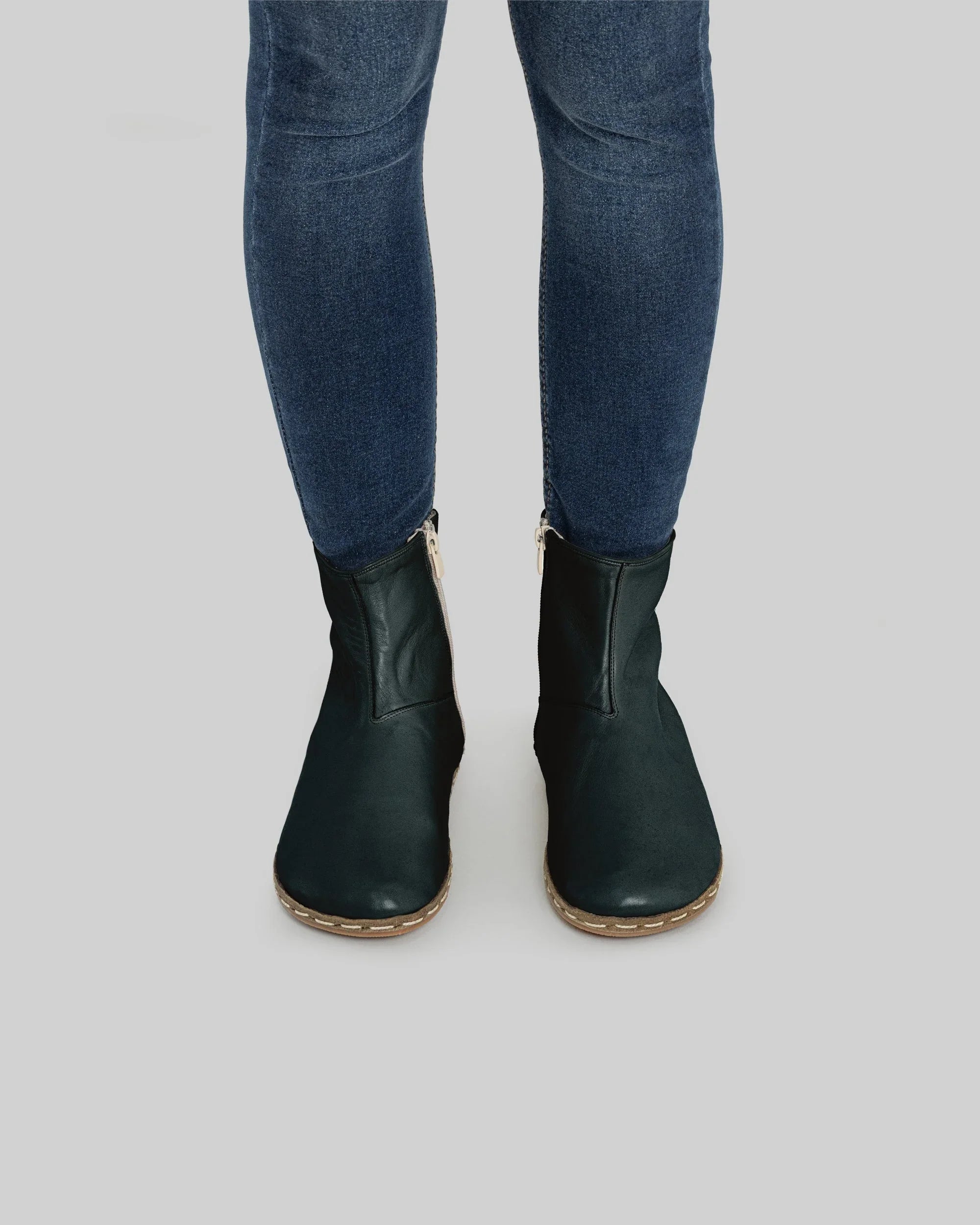 Detail Dark Green Chelsea Boots - Handcrafted Calf Leather Turkey | Bespoky