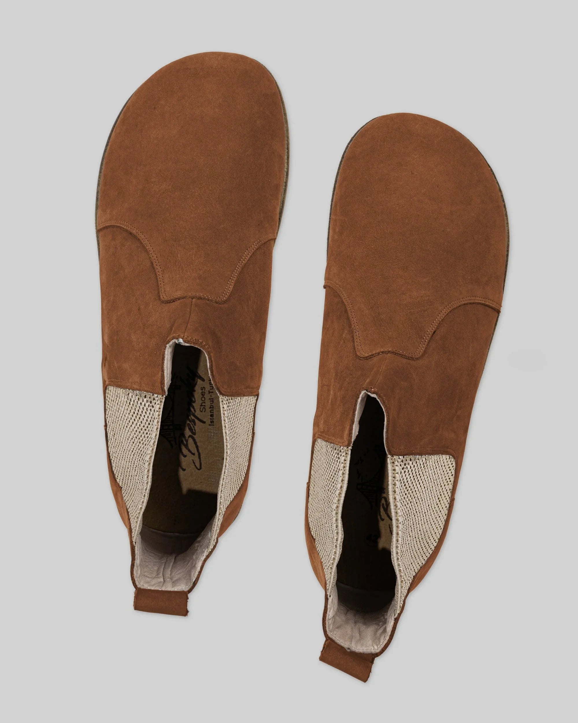 Side view Tan Chelsea Boots - Calf Leather Zero Drop | Bespoky