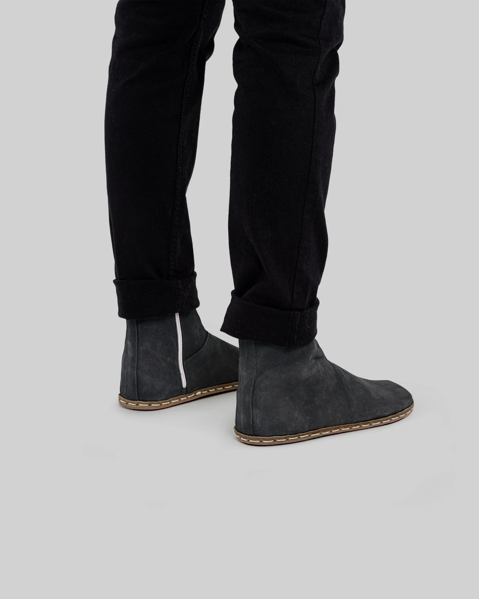 Pair Smoked Nubuck Chelsea Boots - Barefoot Wide Toe Calf Leather | Bespoky
