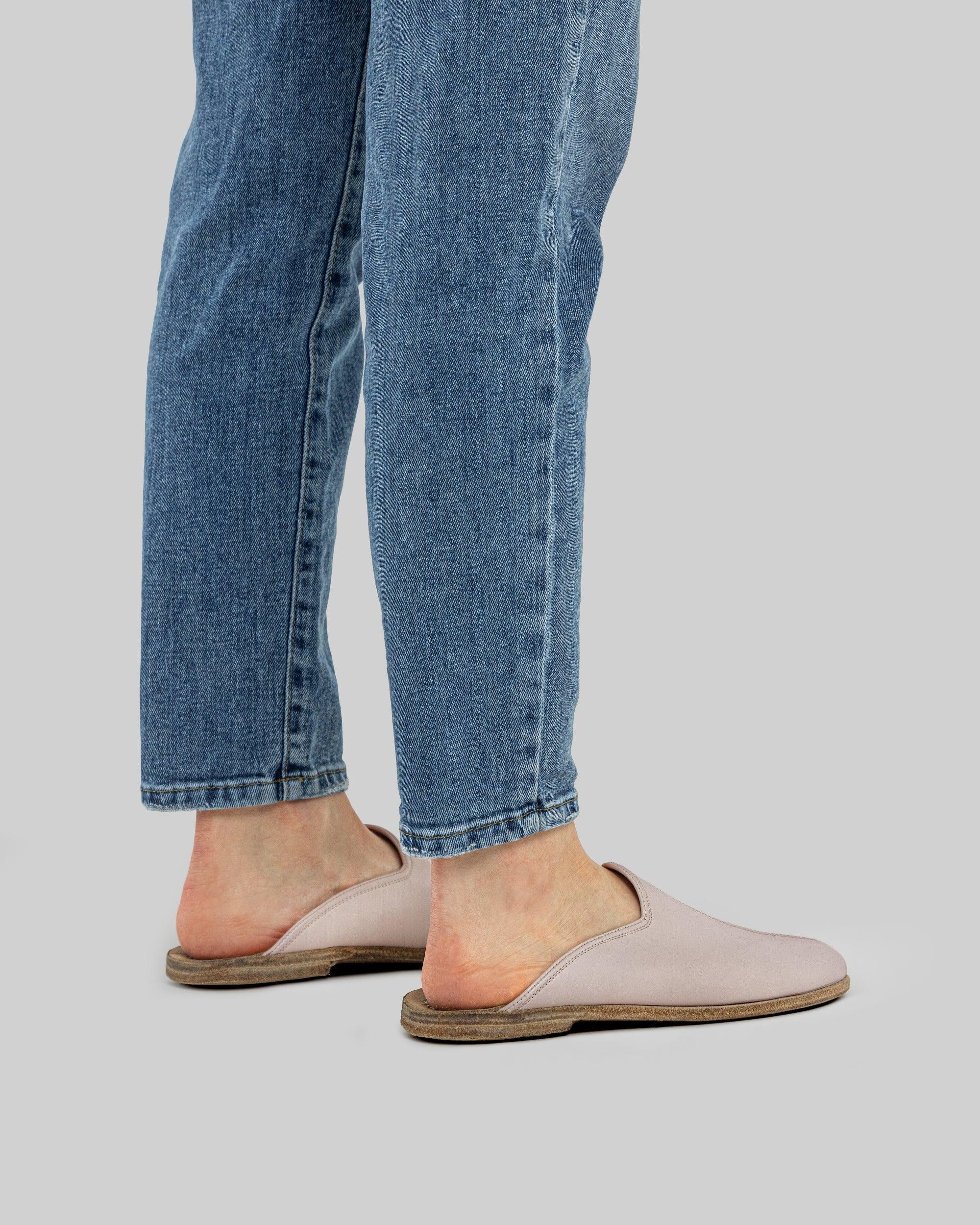 Back view Pink Slippers - Calf Leather Handcrafted | Bespoky
