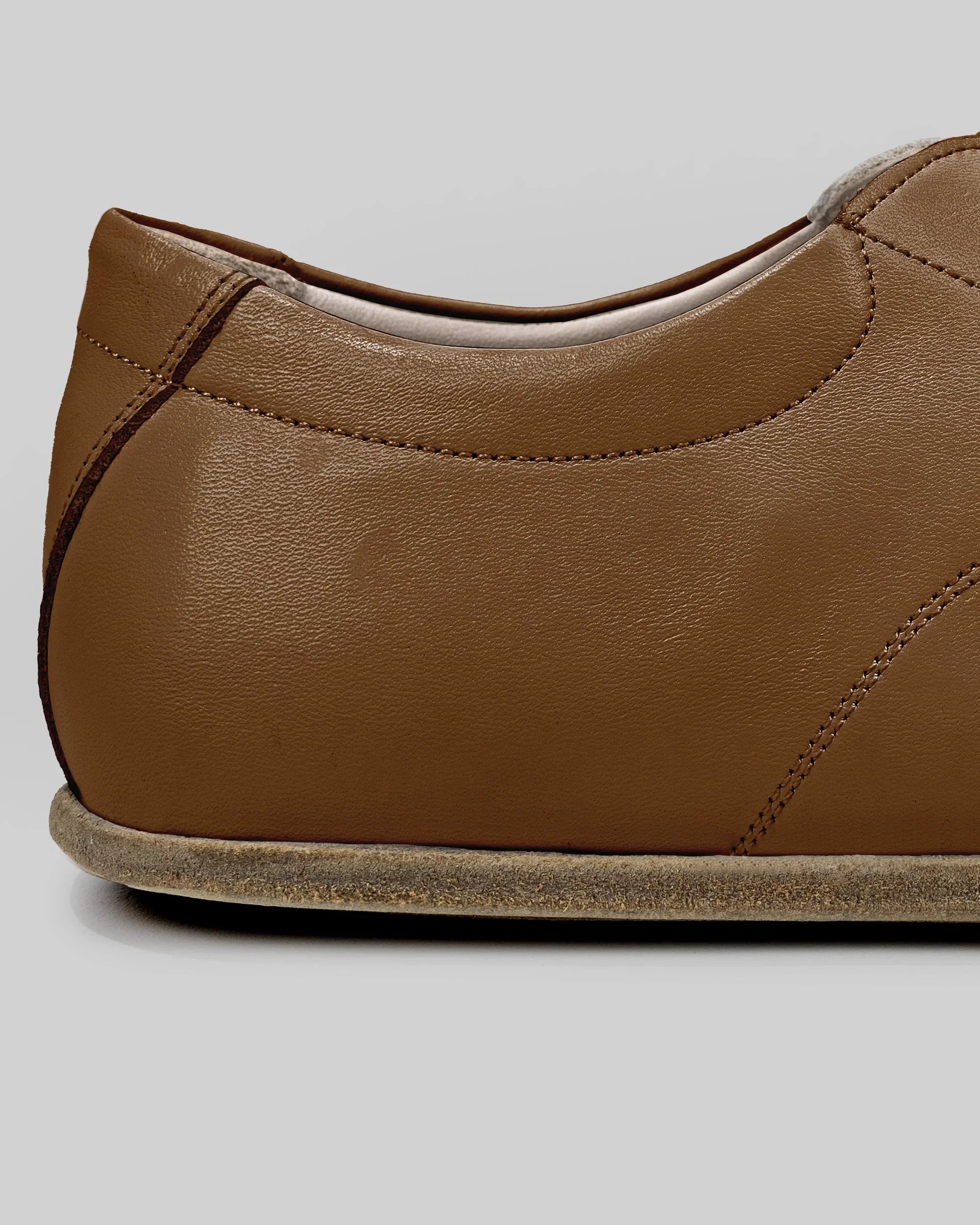 Top view Dark Tan Barefoot Sneaker - Handcrafted Calf Leather | Bespoky