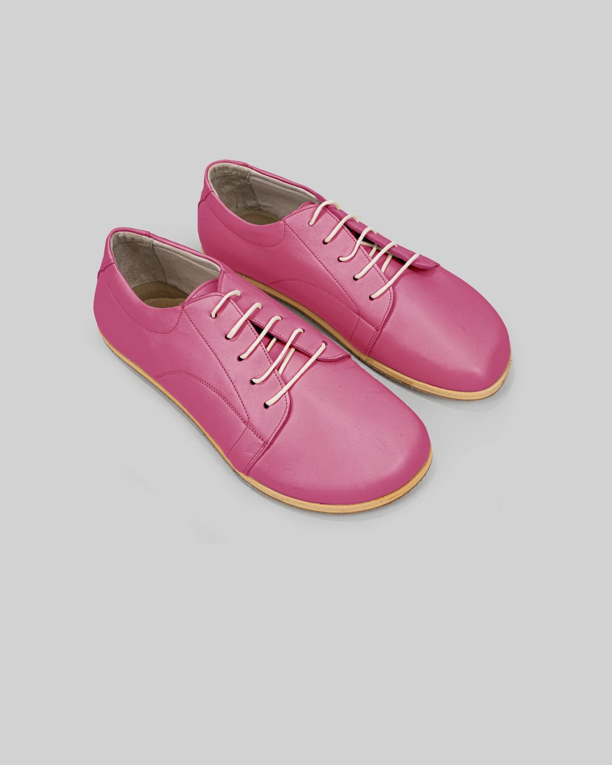 Women's Fuchsia Barefoot Sneaker - Handcrafted Calf Leather Wide Toe Box | Bespoky