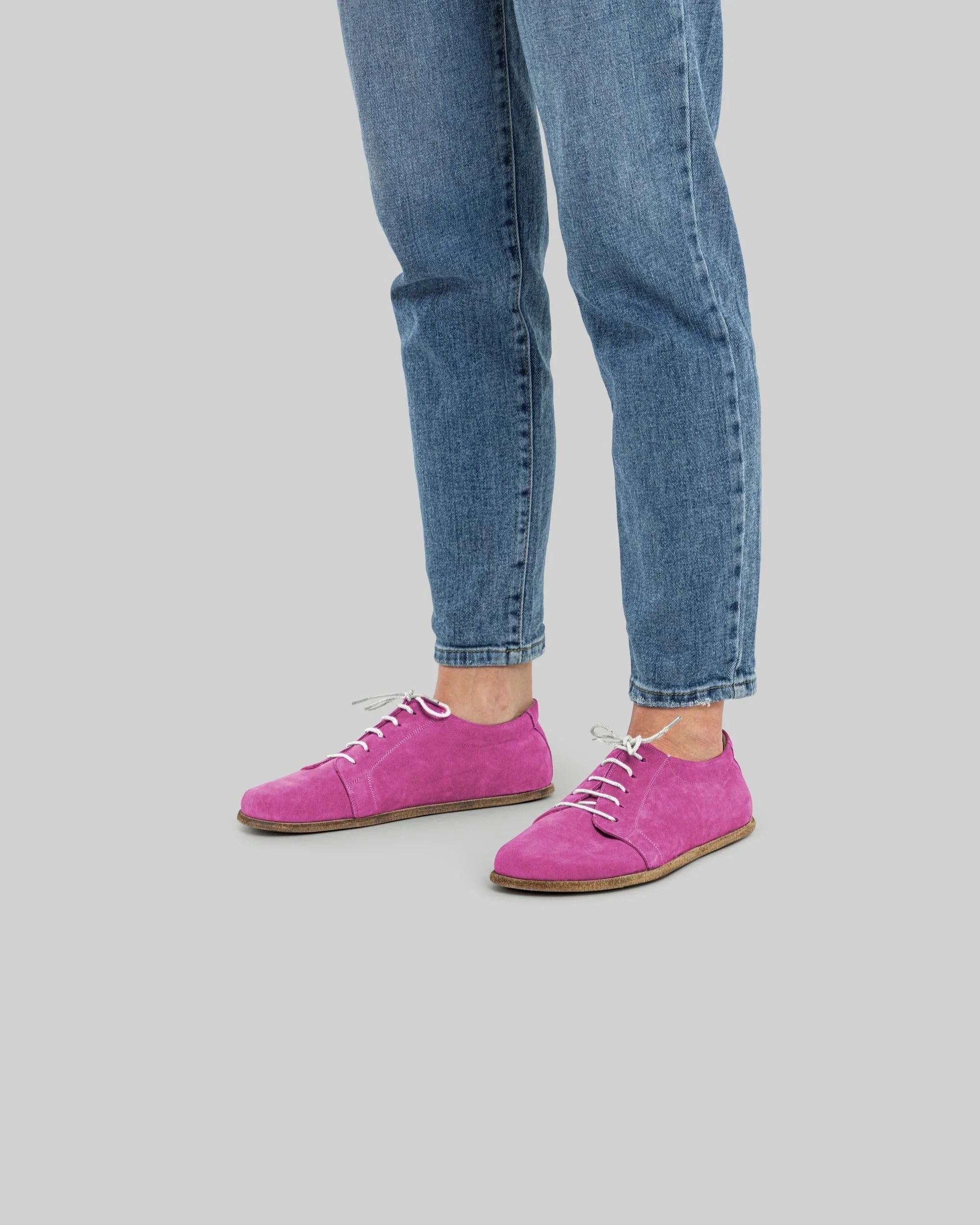 Detail Pinker Barfuß-Sneaker - Handgefertigtes Kalbsleder Türkei | Bespoky