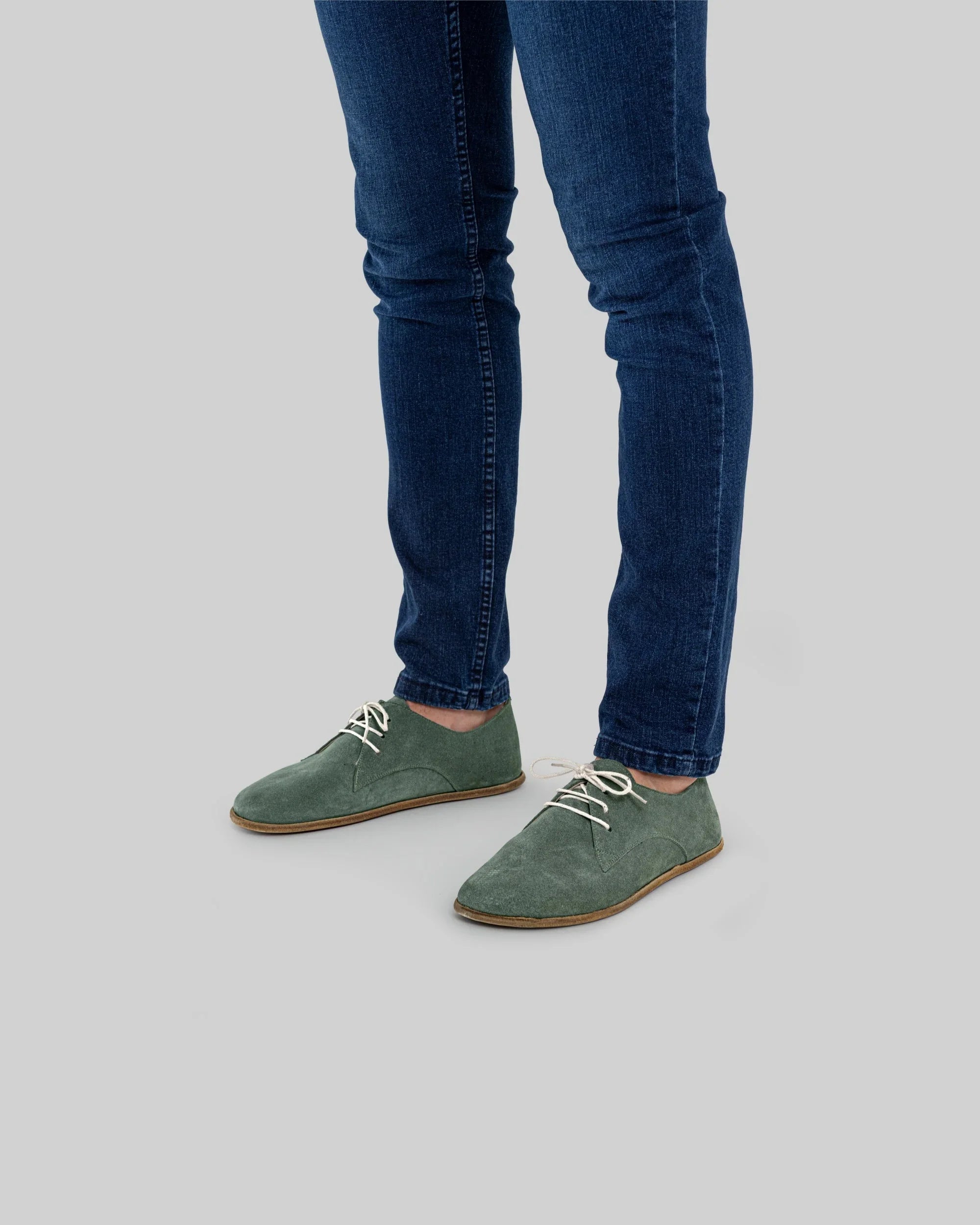 Side view Green Oxford Shoes - Calf Leather Zero Drop | Bespoky